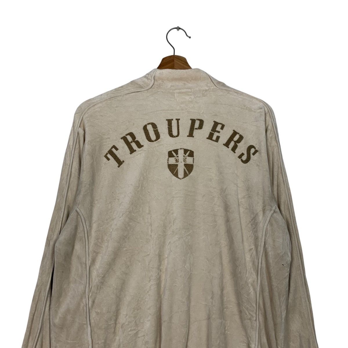 Japanese Brand TROUPERS Big Logo Velvet Sweater Bomber Jacket #2389-C107 Size US M / EU 48-50 / 2 - 2 Thumbnail