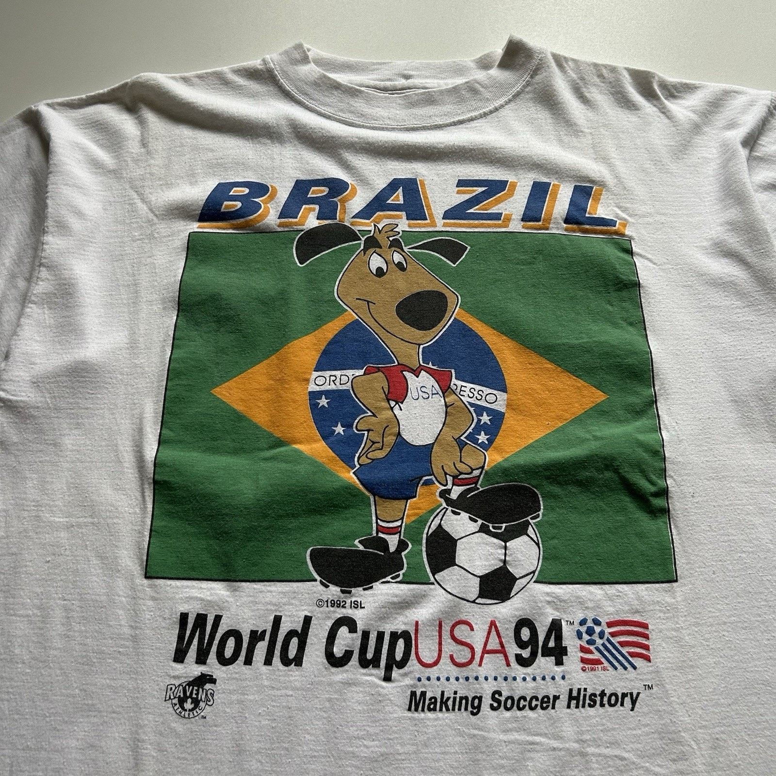 Vintage Vintage World Cup USA 94 T Shirt 90s Brazil Soccer Dog XXL Size US XXL / EU 58 / 5 - 2 Thumbnail