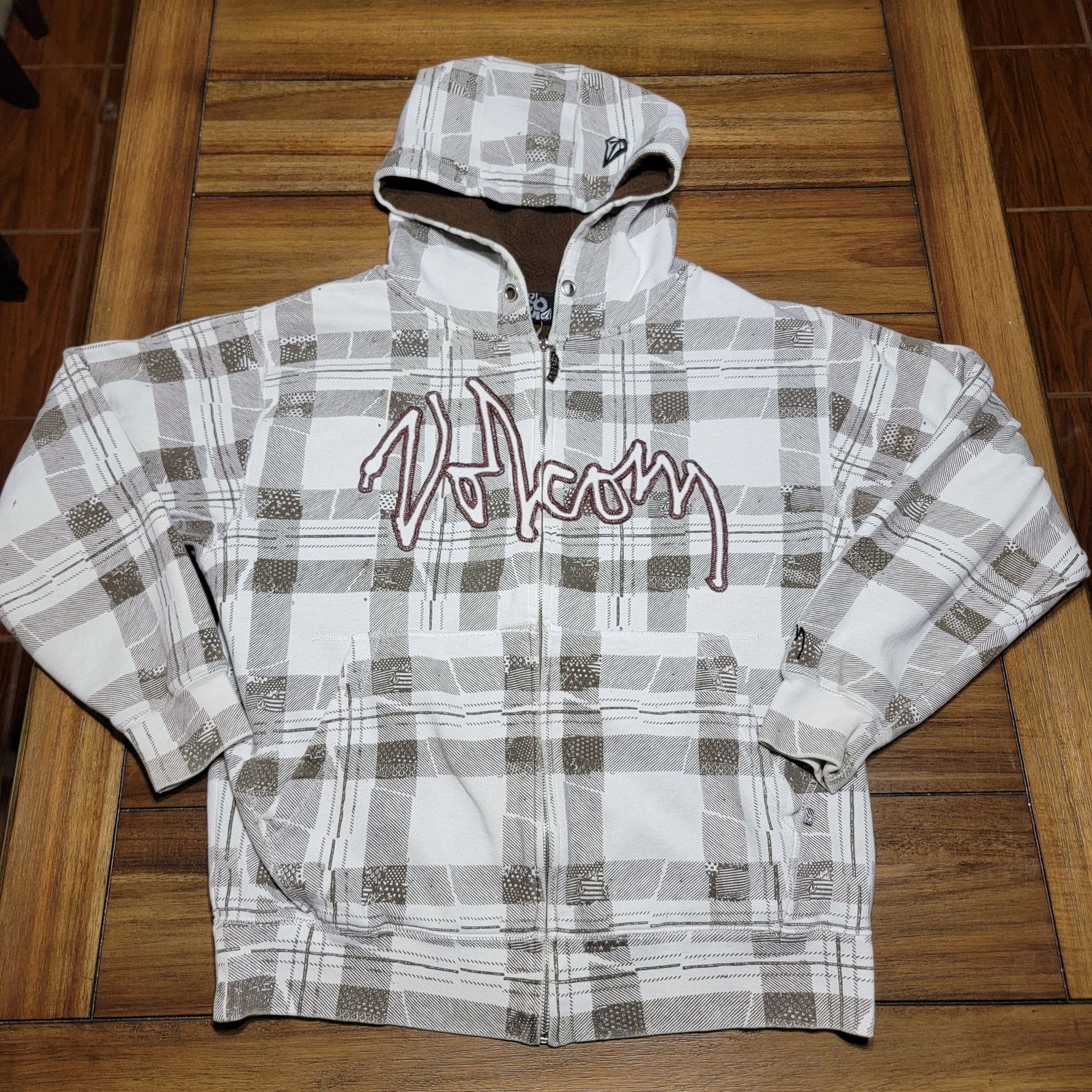 Volcom Volcom Full Zip Plaid Hooded Unisex Heavyweight Jacket Small Size US S / EU 44-46 / 1 - 1 Thumbnail