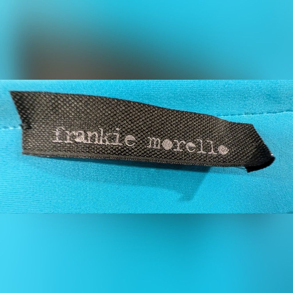 Frankie Morello Frankie Morello Black and Blue Bodycon Dress V-Neck Size XS / US 0-2 / IT 36-38 - 10 Thumbnail
