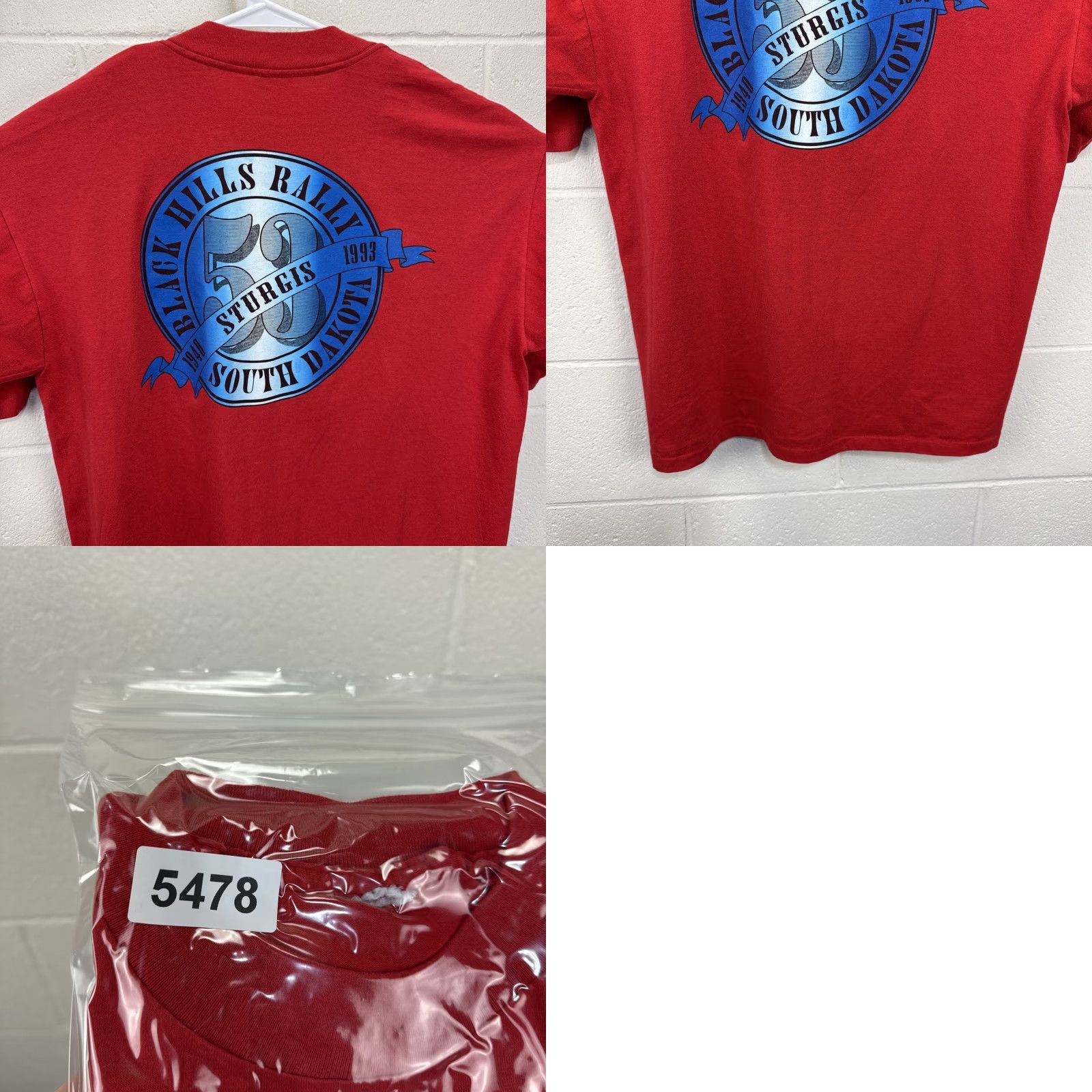 Vintage VINTAGE 90s BLACK HILLS 53TH ANNUAL MOTORCYCLE RALLY STURGIS T Shirt Red Eagle L Unisex Adult, Shirt, 1990s, Graphic Tee, Grunge, 100% Cotton Size US L / EU 52-54 / 3 - 10 Thumbnail