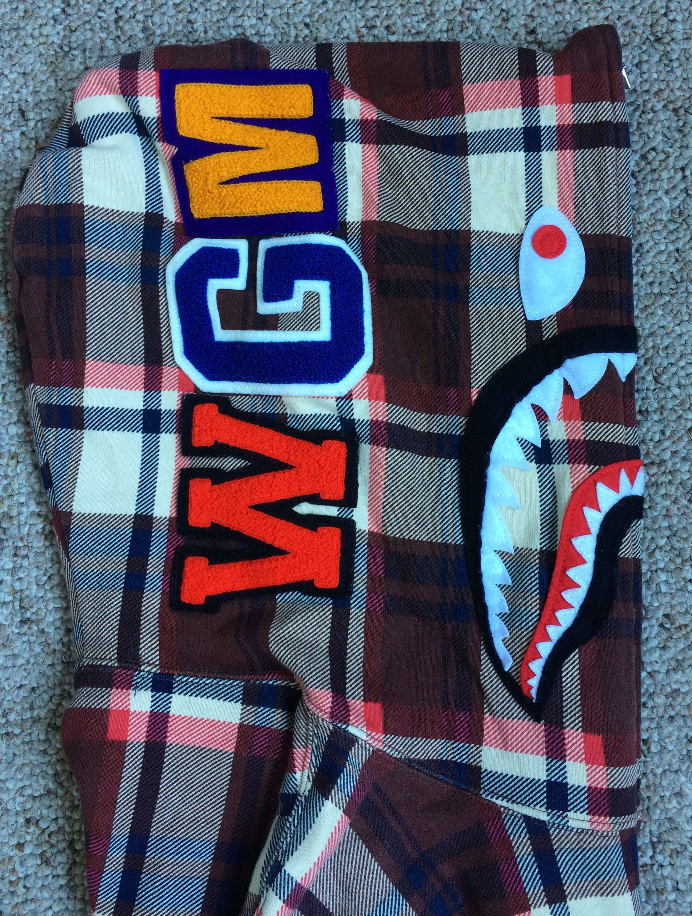 Bape Bape 15th Anniversary Plaid Shark Full Zip Hoodie Size US L / EU 52-54 / 3 - 3 Thumbnail