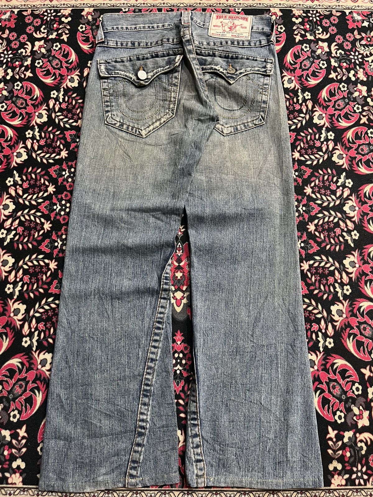 True Religion Vintage True Religion Blue Washed Distressed Flare Jeans Size US 28 / EU 44 - 2 Thumbnail