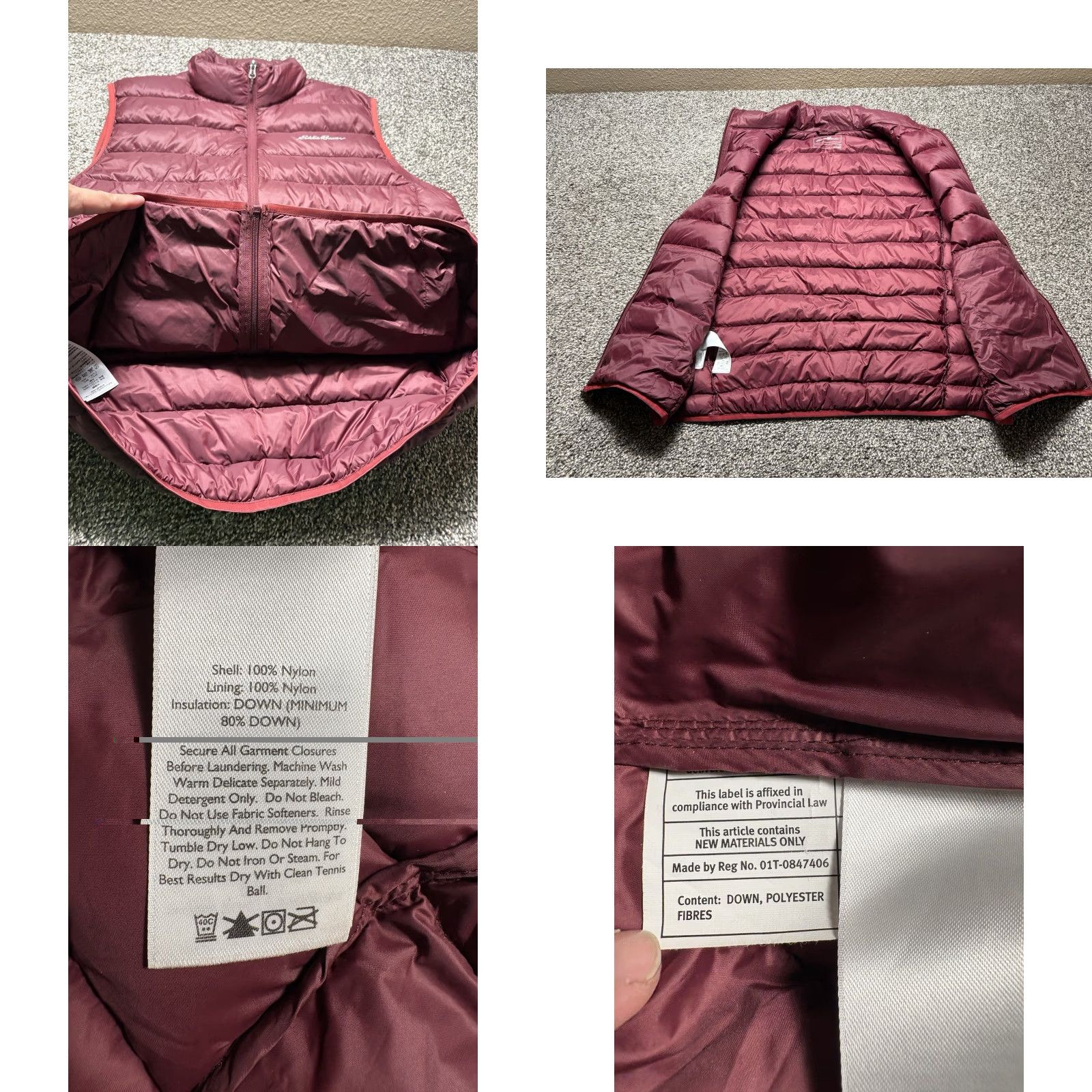 Eddie Bauer VINTAGE Eddie Bauer Puffer Vest Mens L Red Down Full Zip Lightweight Nylon EB650 Quilted Outdoors Size US L / EU 52-54 / 3 - 8 Thumbnail