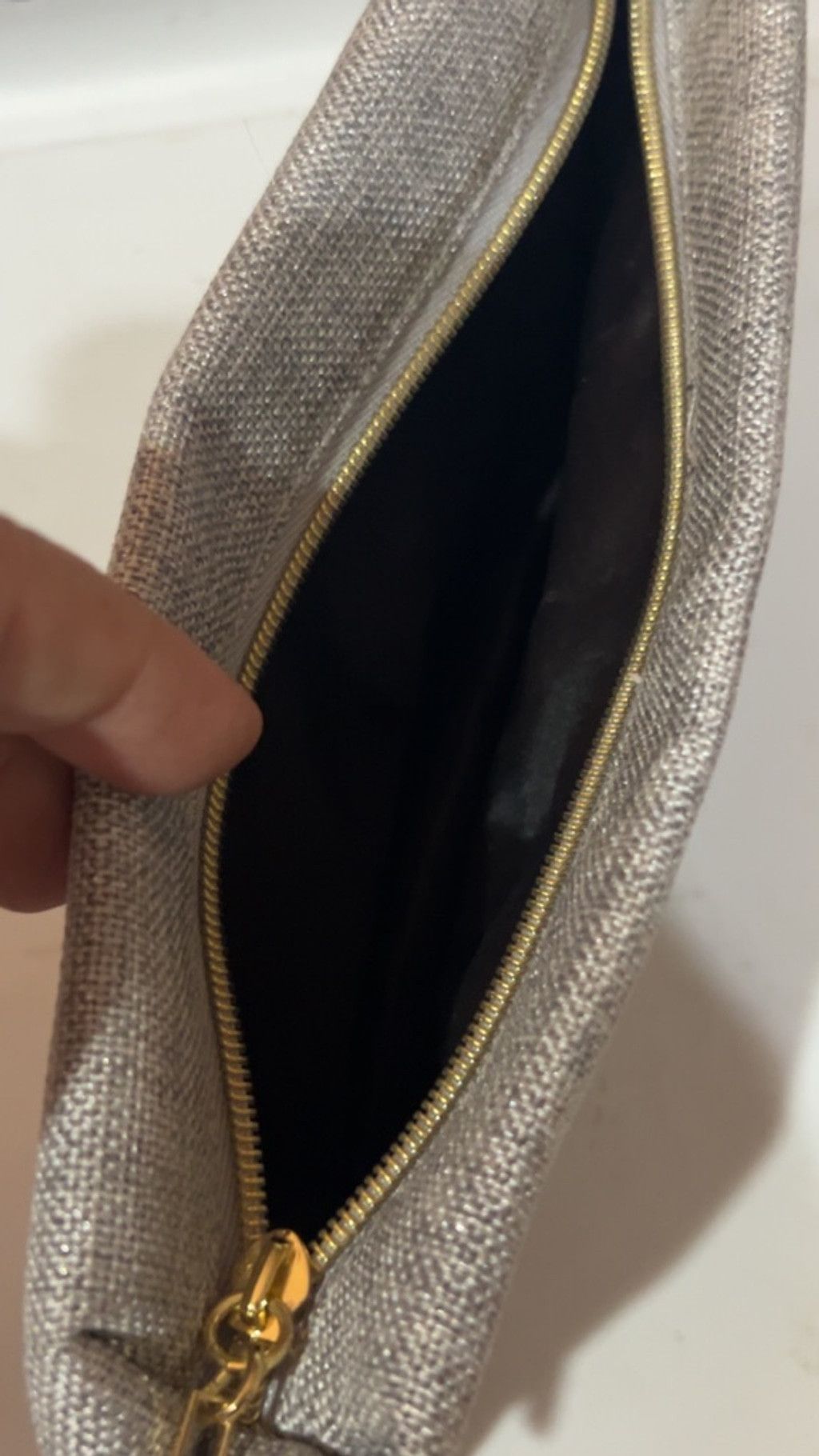 The Unbranded Brand lancome Cosmetic Bag One Size Silver Gold Size ONE SIZE - 1 Thumbnail