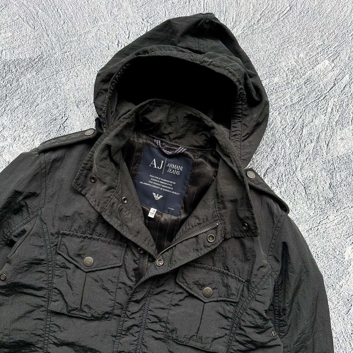 Armani Men’s Armani Jeans Nylon Jacket Full Zip Multi Pocket Black Size US M / EU 48-50 / 2 - 5 Thumbnail