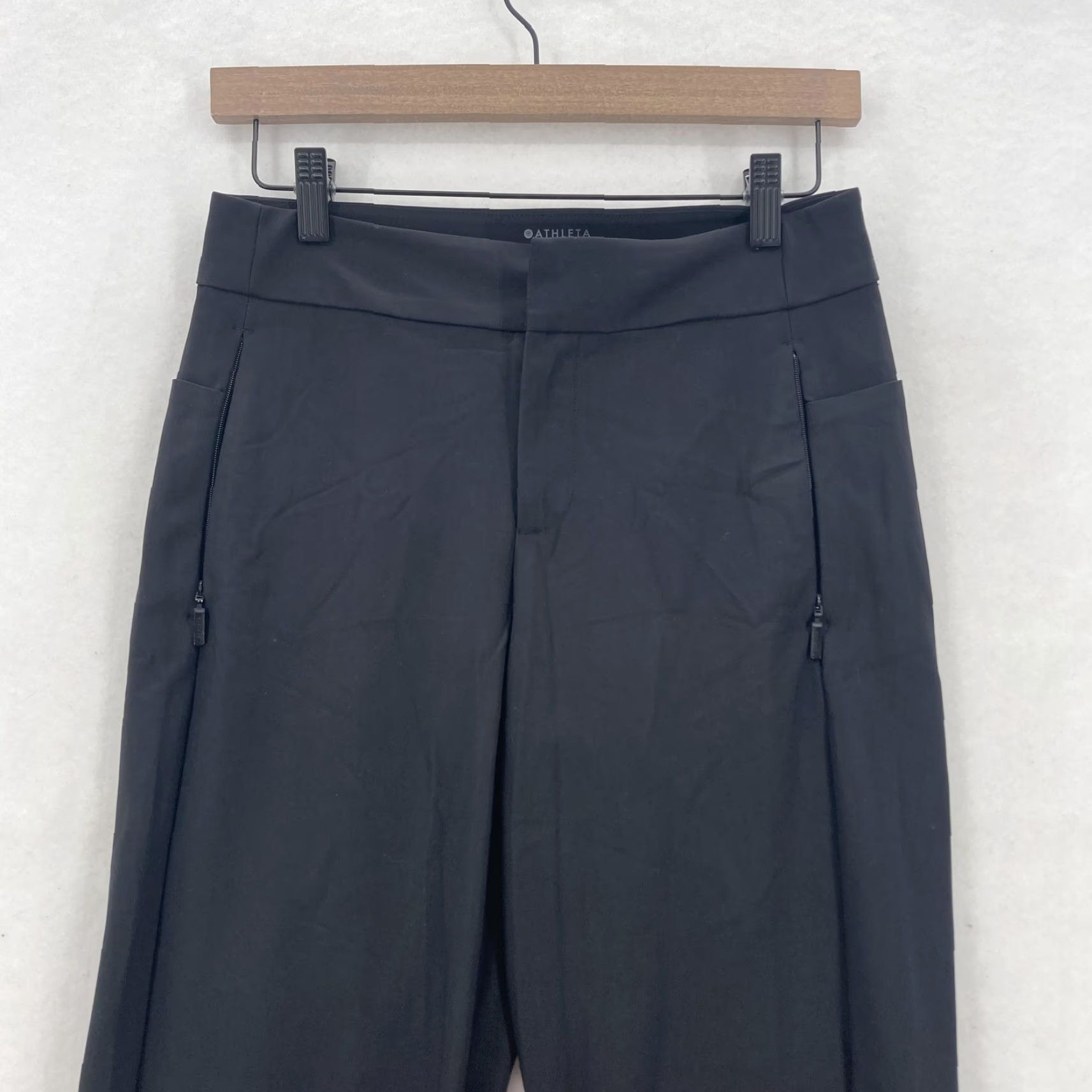 Athleta Athleta Pants Womens 2 Black Stellar Trouser Stretch Zip Pockets Work Travel Dress Pants Regular Waist Pull On Tapered Leg 28in Inseam Black Womens Size 26" / US 2 / IT 38 - 2 Thumbnail