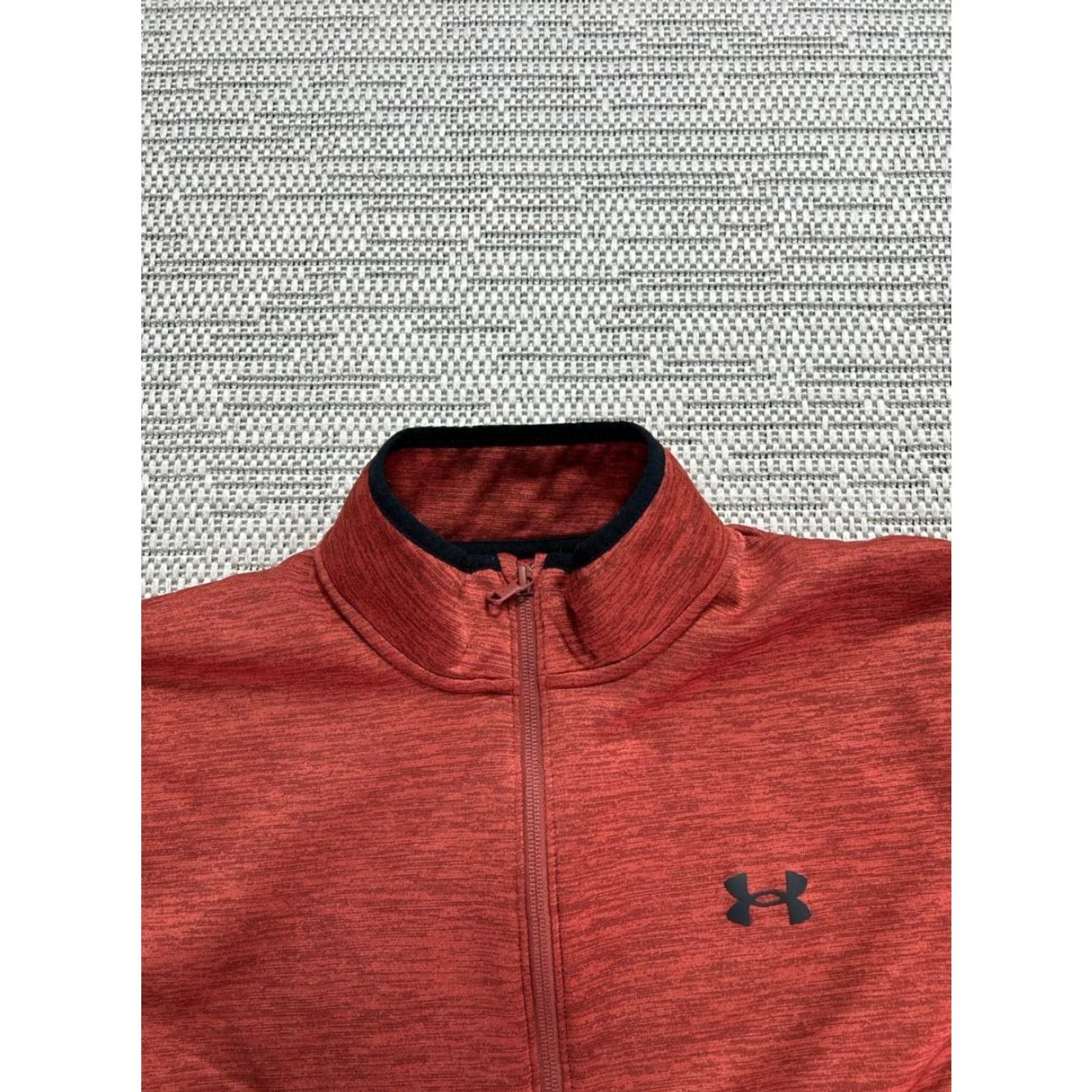 Under Armour Under Armour Mens Sweater Zip Mock Neck 1/4 Zip Red Fleece Performance Running Winter Spring Fall Activewear Pullover Casual Logo Size US M / EU 48-50 / 2 - 2 Thumbnail