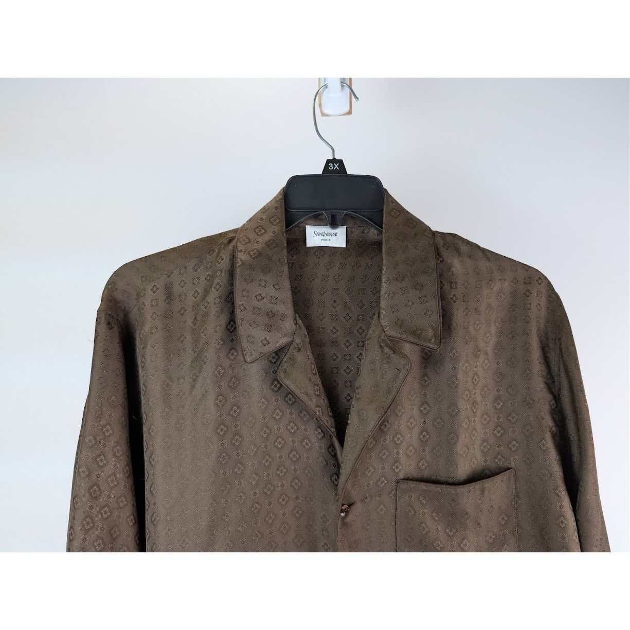 Saint Laurent Paris o1rshd1 Button Shirt in Brown Size US S / EU 44-46 / 1 - 3 Thumbnail