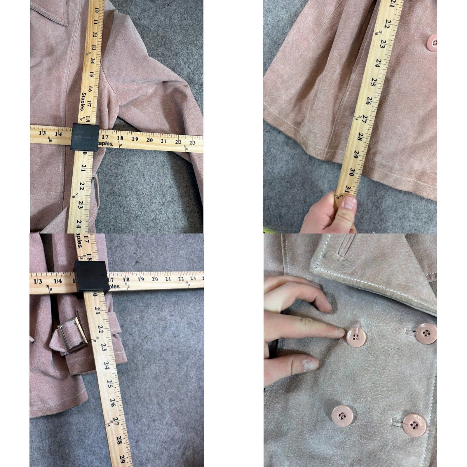 Vintage VINTAGE Wilsons Leather Trench Coat Womens M Beige Suede Double Breasted Boho Maxima Jacket Size M / US 6-8 / IT 42-44 - 8 Thumbnail