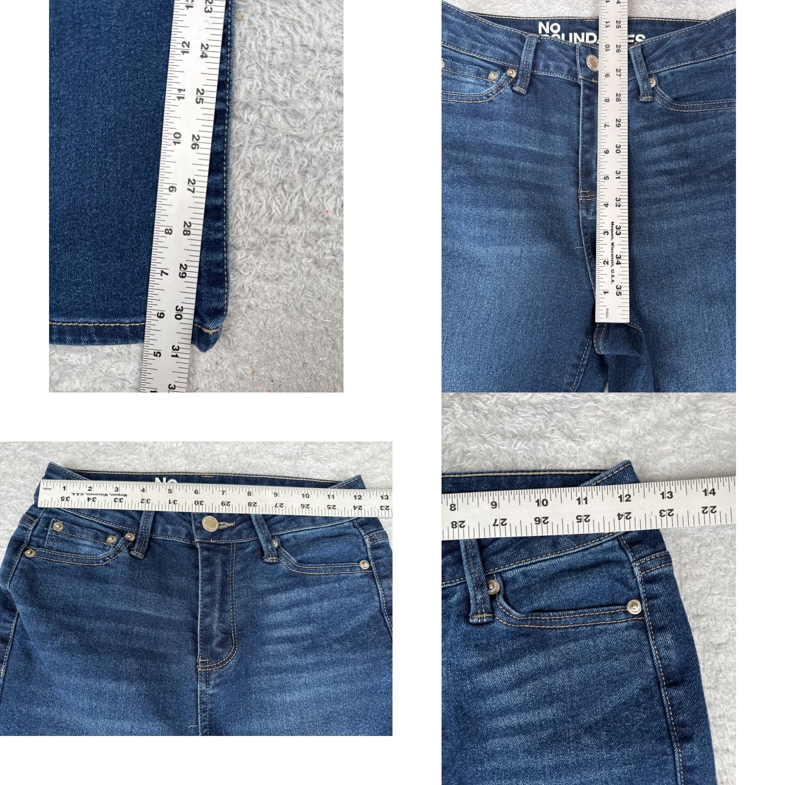 Vintage No Boundaries Jeans Womens Bootcut Jeans Blue Denim 24x31 Mid Rise 0 Regular Stretch 5-Pocket Design Cowboy Southwestern Designer Size 25" / US 0 / IT 36 - 8 Thumbnail