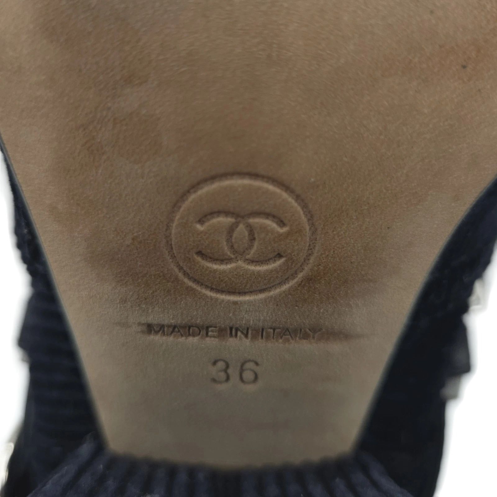 Chanel Chanel Navy Corduroy Cap Toe Booties, EU 36 (US 6) Size US 6 / IT 36 - 2 Thumbnail