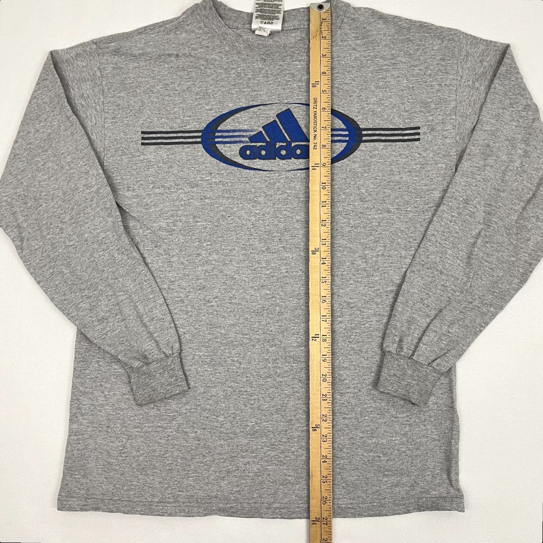 Adidas VINTAGE adidas Shirt Mens Small Gray Soccer Big Logo Retro Graphic Tee Long Sleeve Size US S / EU 44-46 / 1 - 4 Thumbnail