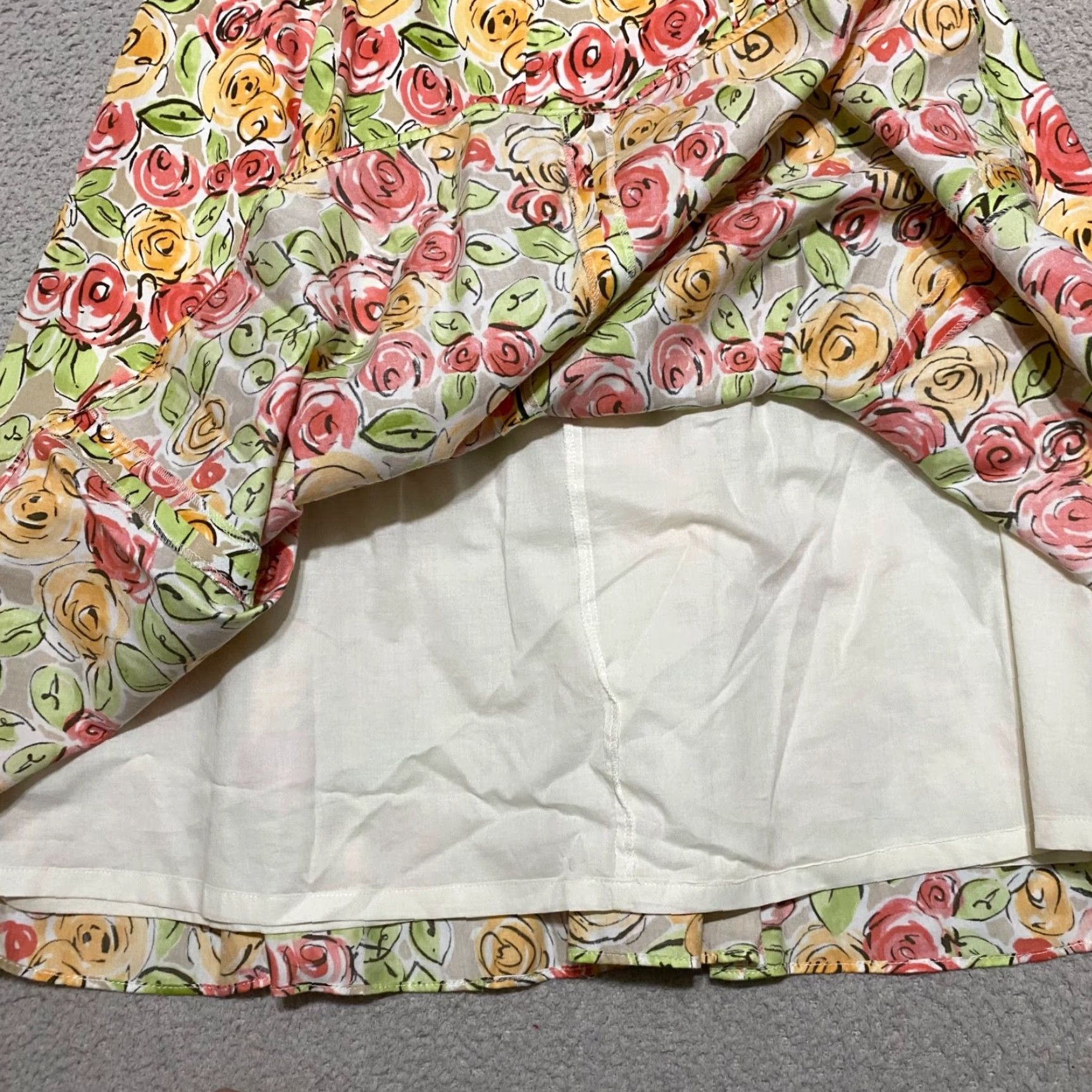 Talbots Talbots Womens Dress Multicolor Floral V-Neck Sleeveless A-Line Petites 4P Shirt Size S / US 4 / IT 40 - 3 Thumbnail