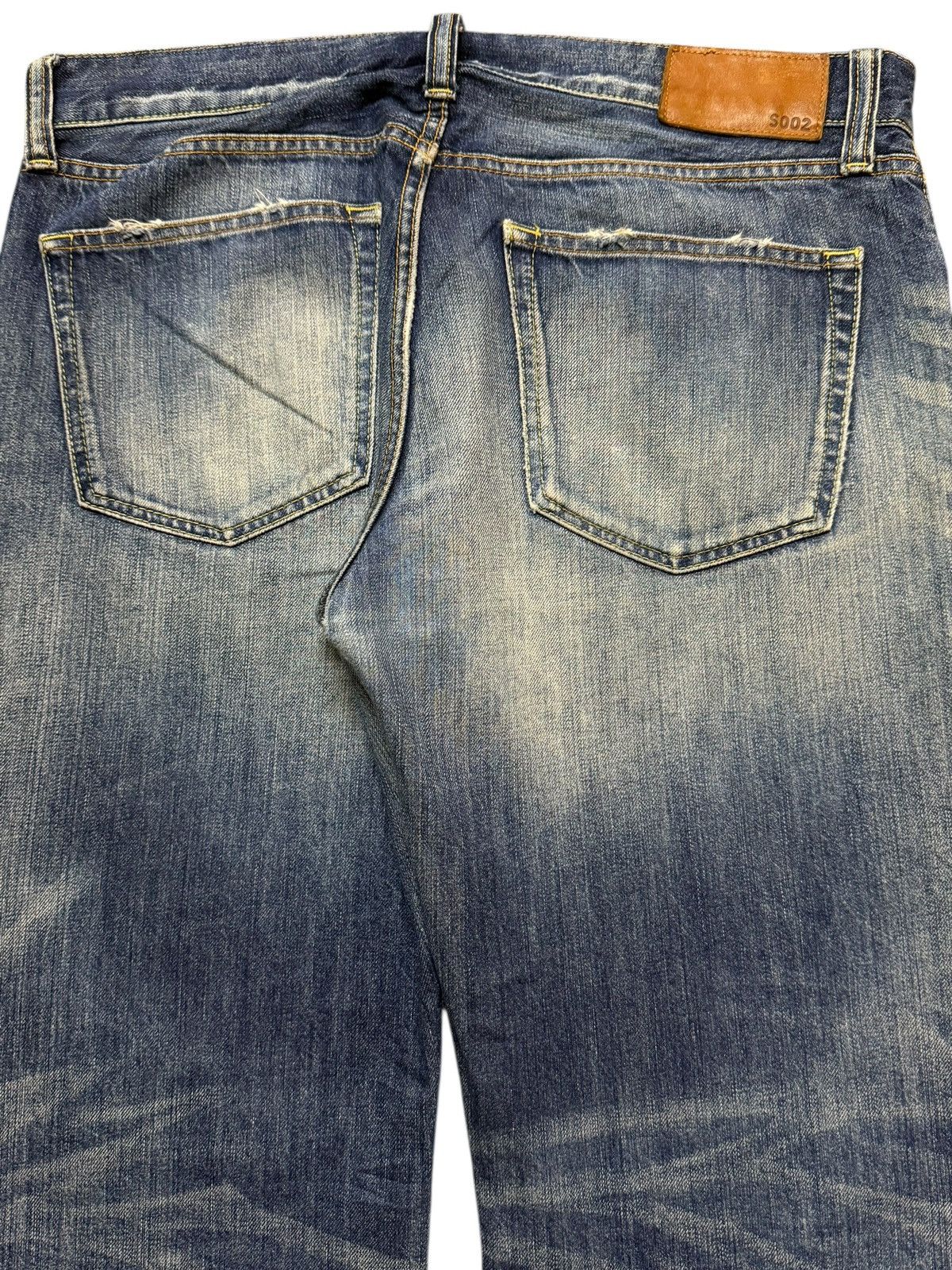 Uniqlo Vintage Y2K Japanese Uniqlo Faded Whisker Straight Wide Leg Size US 34 / EU 50 - 5 Thumbnail