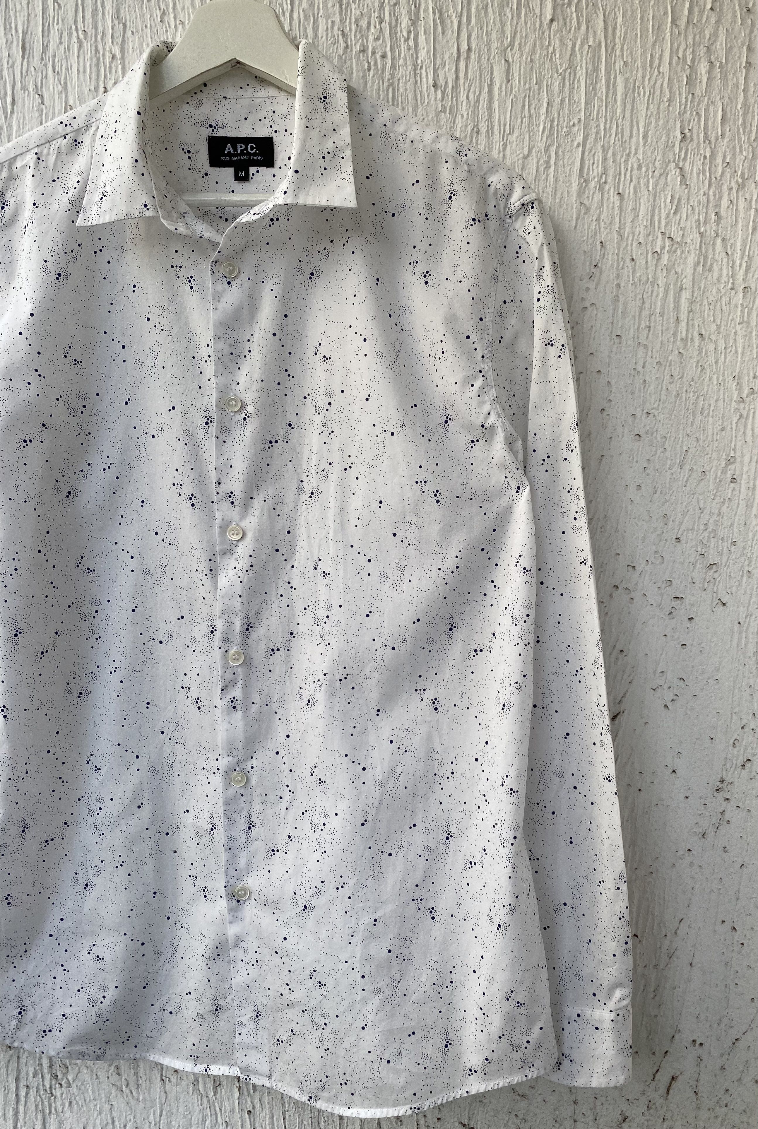 A.P.C. Splattered Dot Print Shirt Size US M / EU 48-50 / 2 - 2 Thumbnail