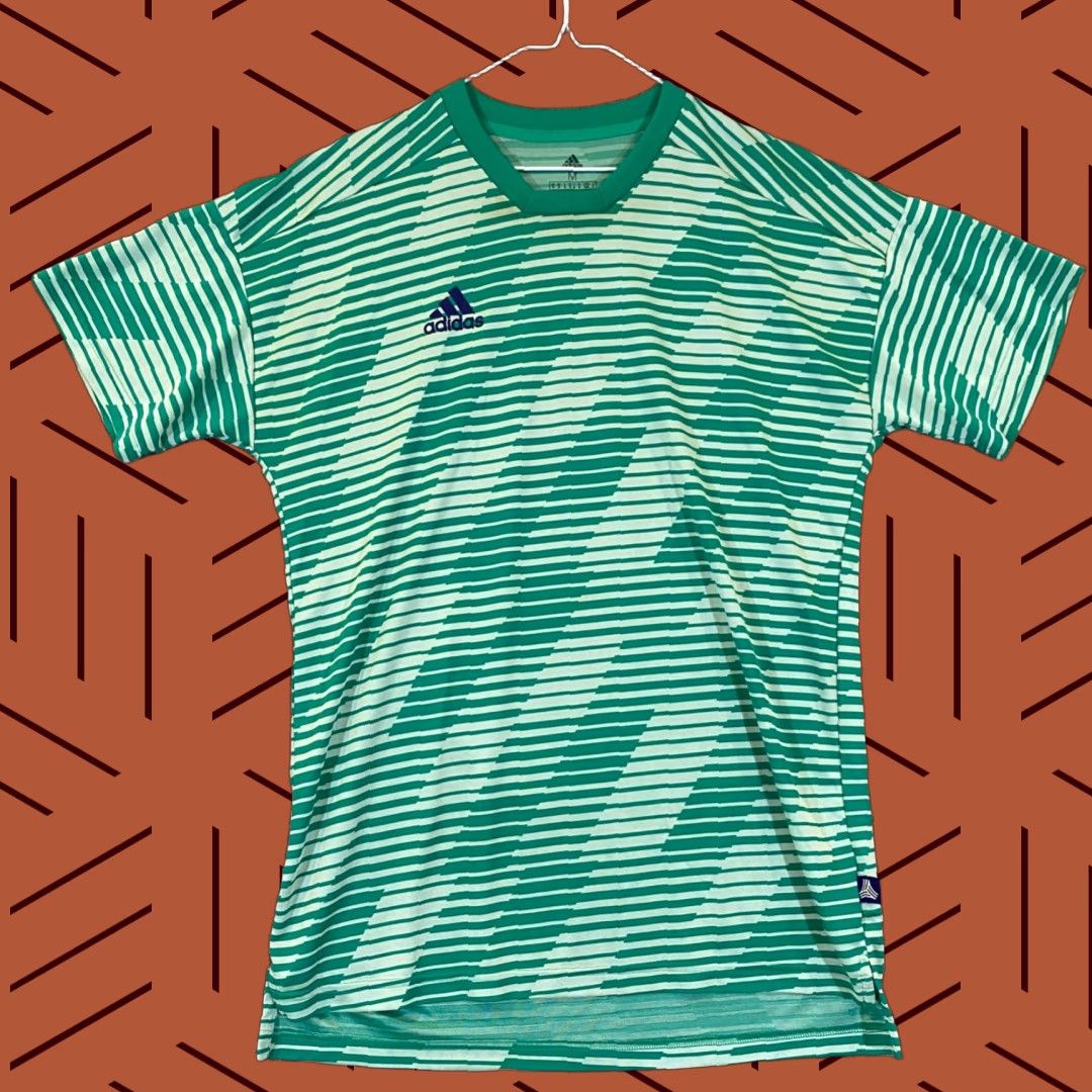 Adidas Adidas Shirt Men Medium Green Striped Soccer Tango English Jersey Climate CD8300 Size US M / EU 48-50 / 2 - 1 Thumbnail