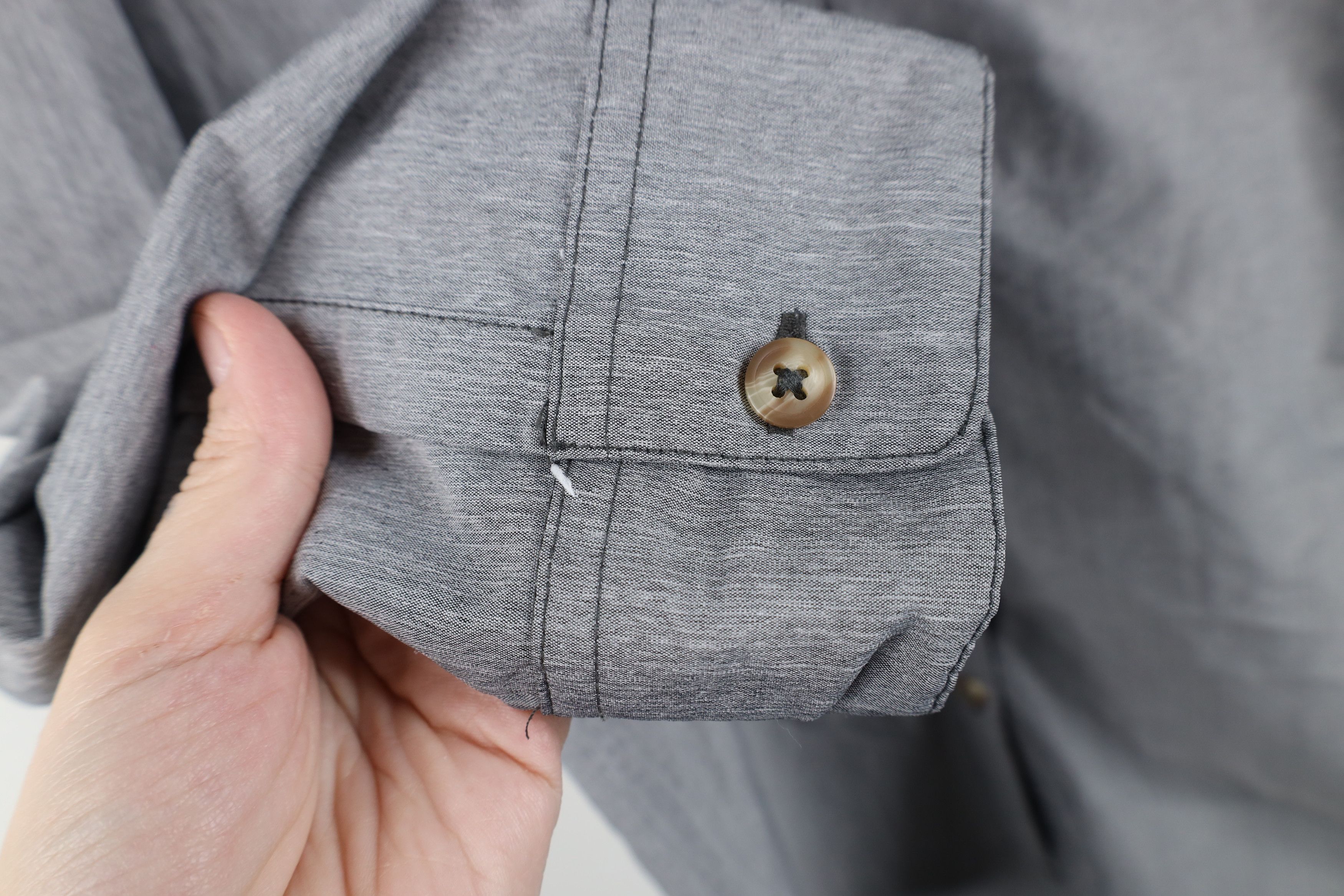 The North Face The North Face Spell Out Chambray Collared Button Shirt Gray Size M / US 6-8 / IT 42-44 - 7 Thumbnail