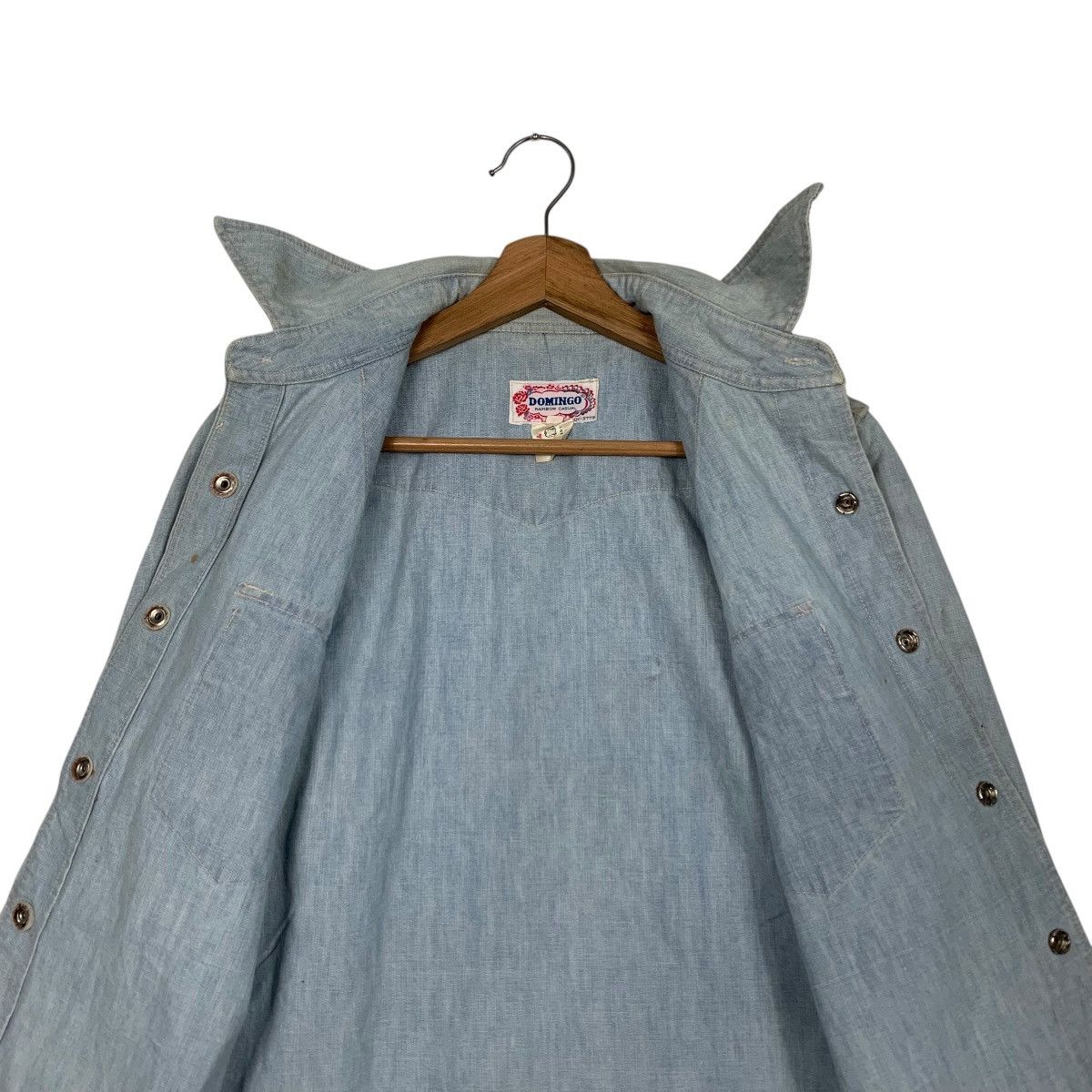 Japanese Brand Vintage 90's DOMINGO Denim Shirt #2925-C132 Size US M / EU 48-50 / 2 - 12 Thumbnail