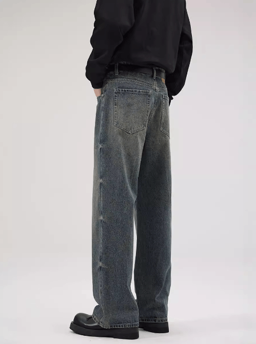 Japanese Brand × Jean Retro washed lightning men's straight baggy jeans Size US 32 / EU 48 - 4 Thumbnail