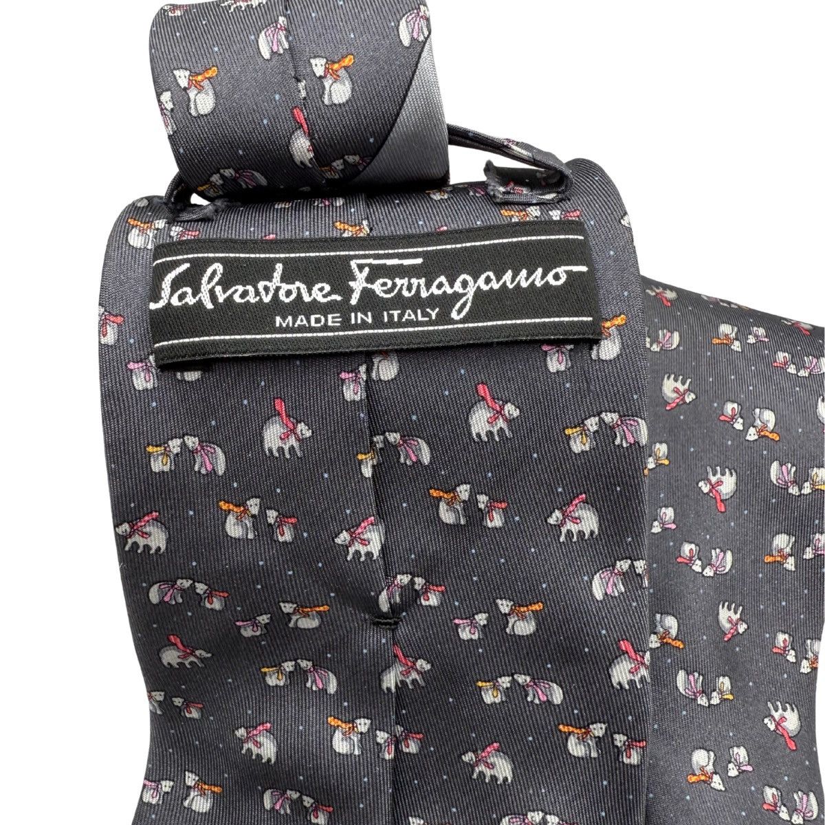 Salvatore Ferragamo Salvatore Ferragamo Silk Tie, Gray, Made in Italy Size ONE SIZE - 5 Thumbnail