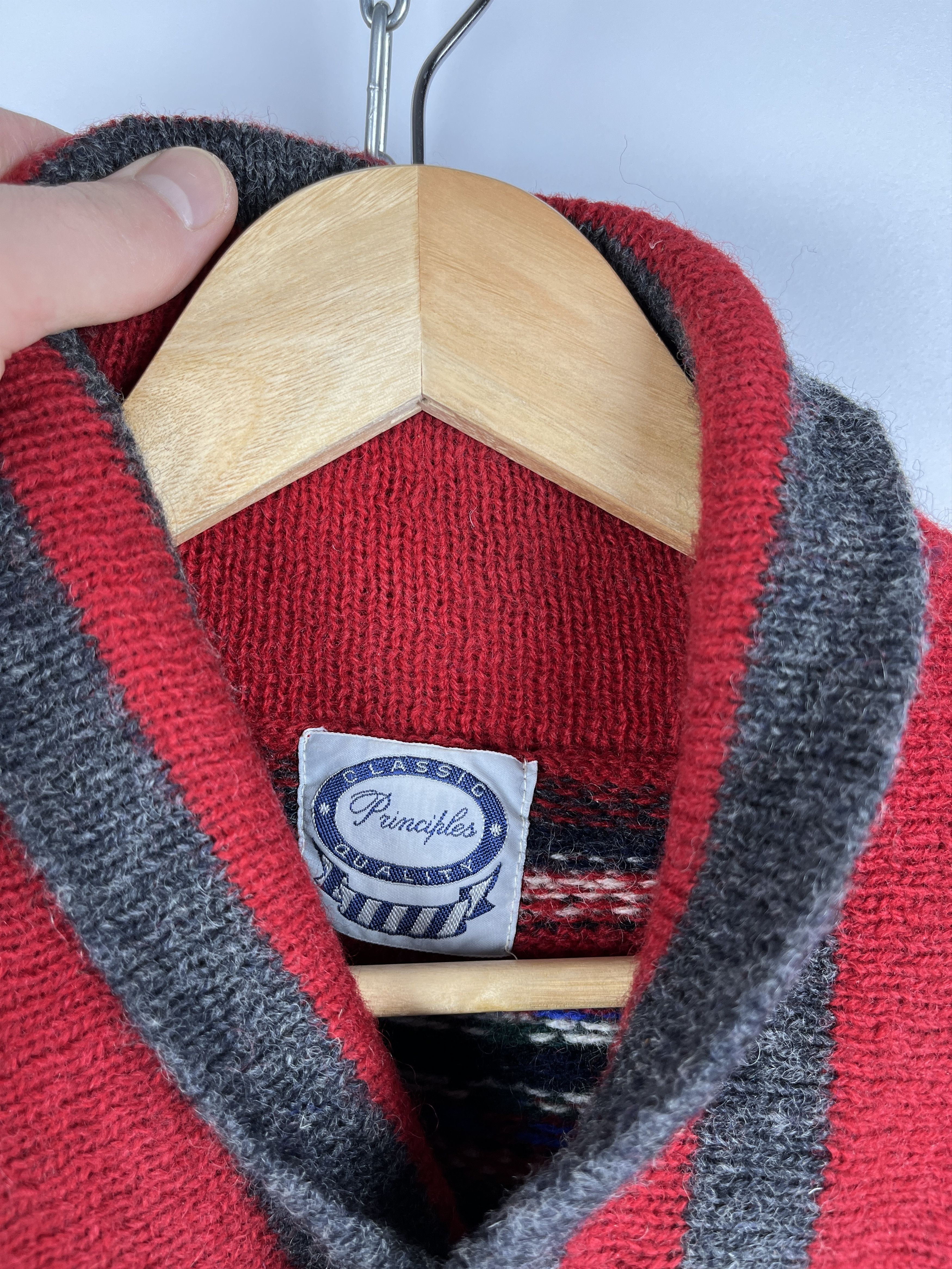 Vintage Vintage Principles Shetland Wool Isle Shawl Sweater Jumper Size US S / EU 44-46 / 1 - 7 Thumbnail