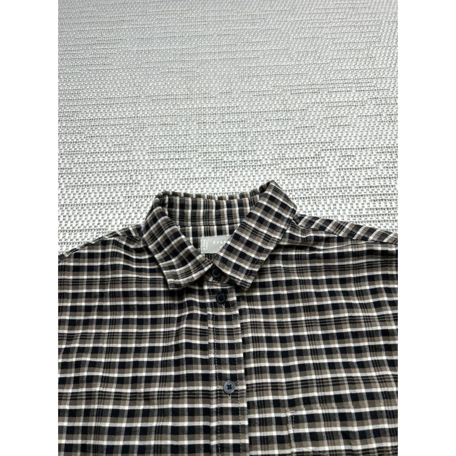 Everlane VINTAGE Everlane Shirt Womens 6 Brown Cotton Button-Up Plaid Long Sleeve Casual Spring Summer Fall Womens Size M / US 6-8 / IT 42-44 - 2 Thumbnail