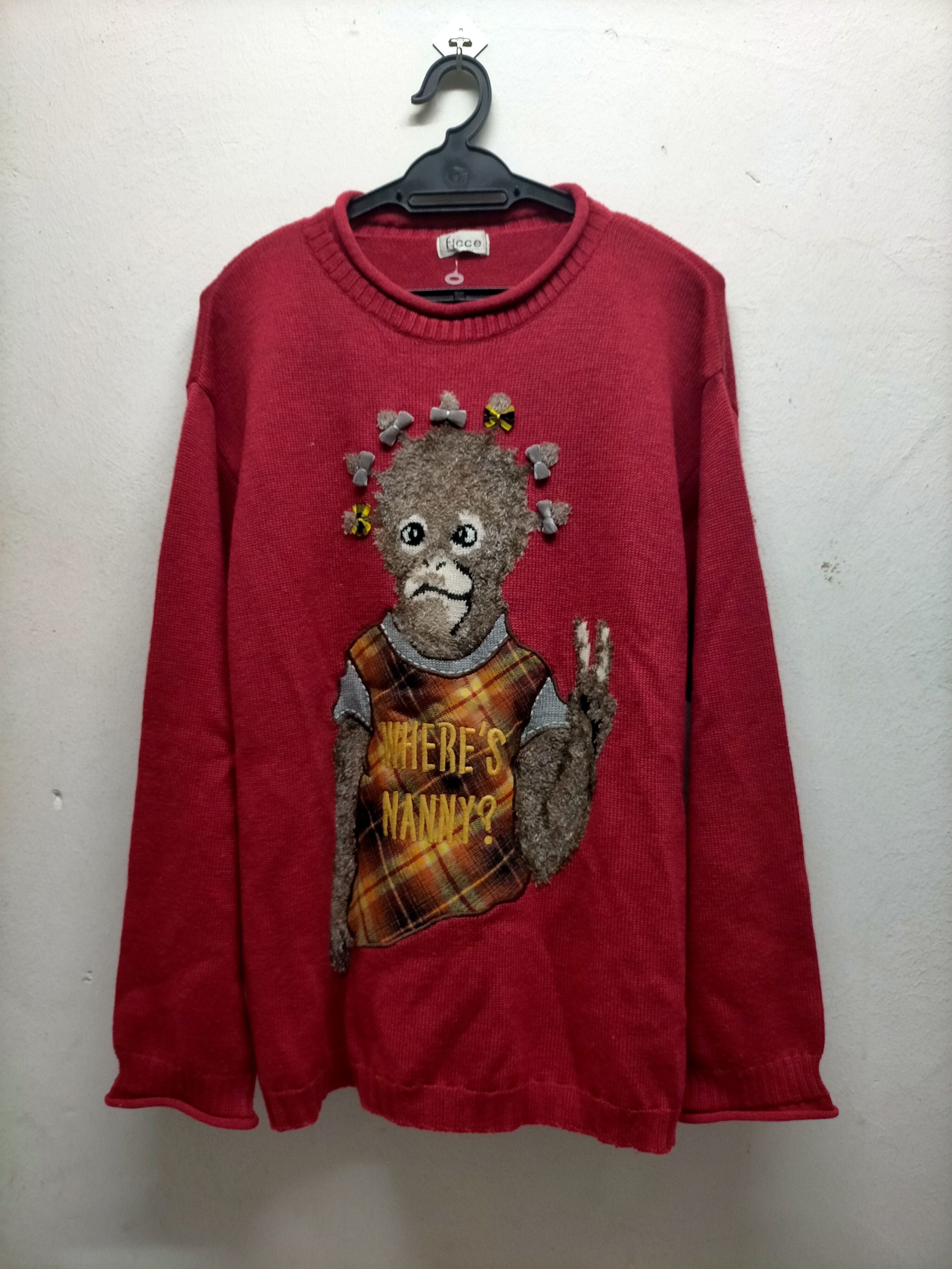 Japanese Brand Vintage Ficce By Yoshiyuki Konishi Where's Nanny Rare Knitte Size US L / EU 52-54 / 3 - 1 Thumbnail