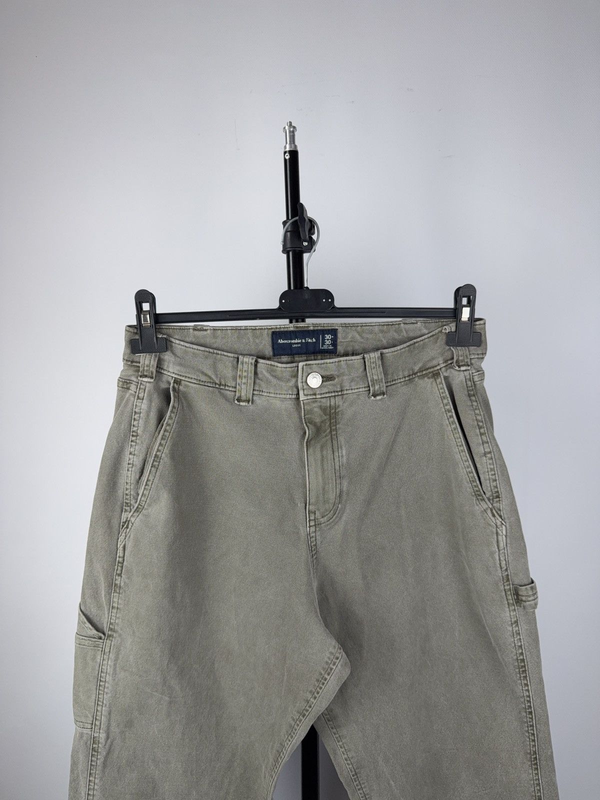 Abercrombie & Fitch 00s Abercrombie&Fitch Workwear Denim Carpenter Faded Pants Size US 30 / EU 46 - 2 Thumbnail