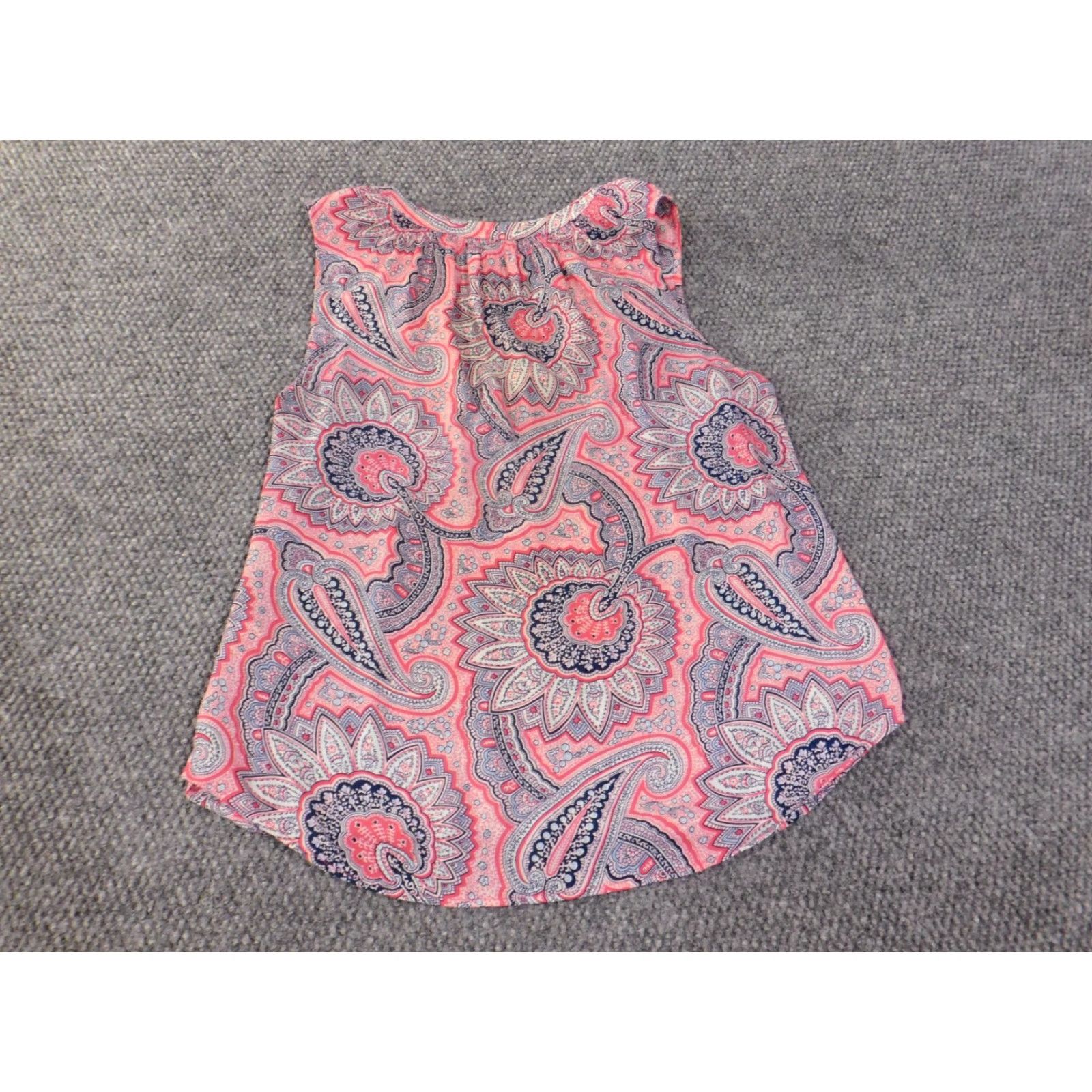 Talbots Talbots Blouse Womens Sleeveless V-Neck Red Geometric Polyester Top Medium"} Size M / US 6-8 / IT 42-44 - 7 Thumbnail
