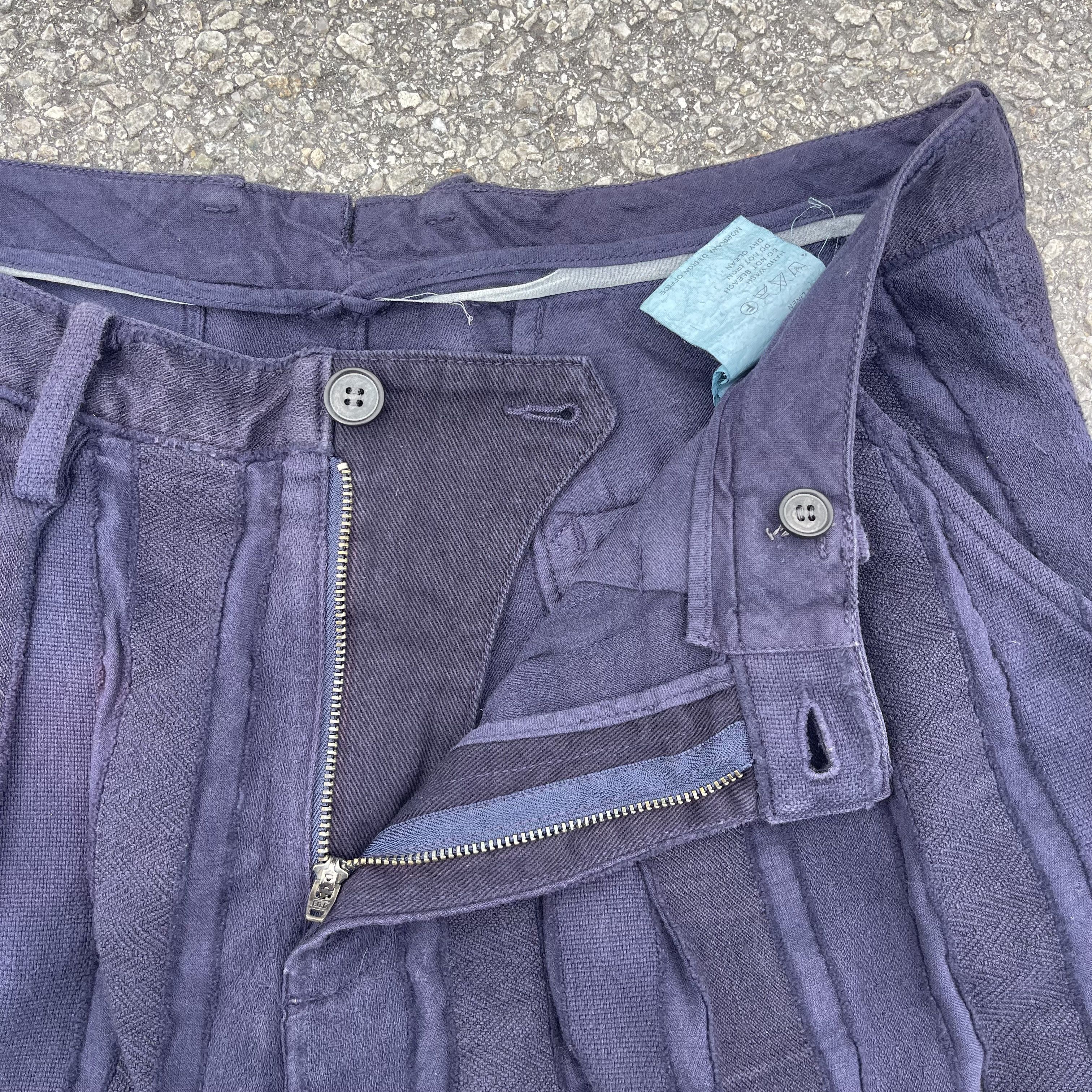 TAAKK TaaKK Vertical Mix Tapes Stripes Sashiko Indigo Short Size US 34 / EU 50 - 2 Thumbnail