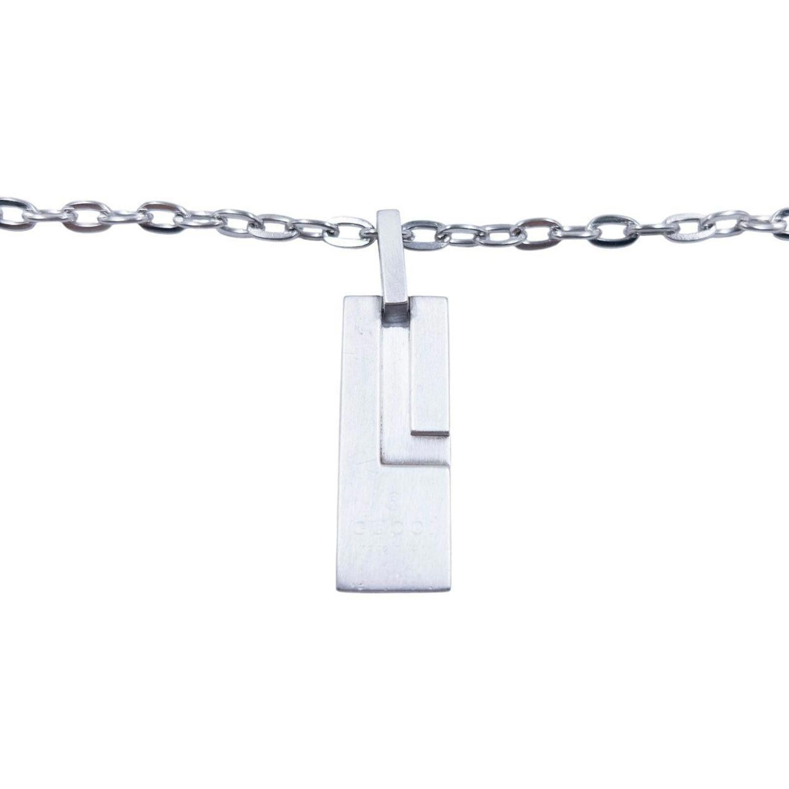 Gucci Vintage Gucci Silver Pendent Necklace Size ONE SIZE - 2 Thumbnail