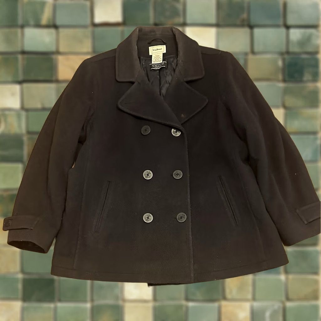 Vintage VINTAGE LL Bean Pea Coat Womens 18P Bellandi Wool Thinsulate Insulated Jacket Navy Blue 90s Size XXL / US 16-18 / IT 52-54 - 1 Thumbnail