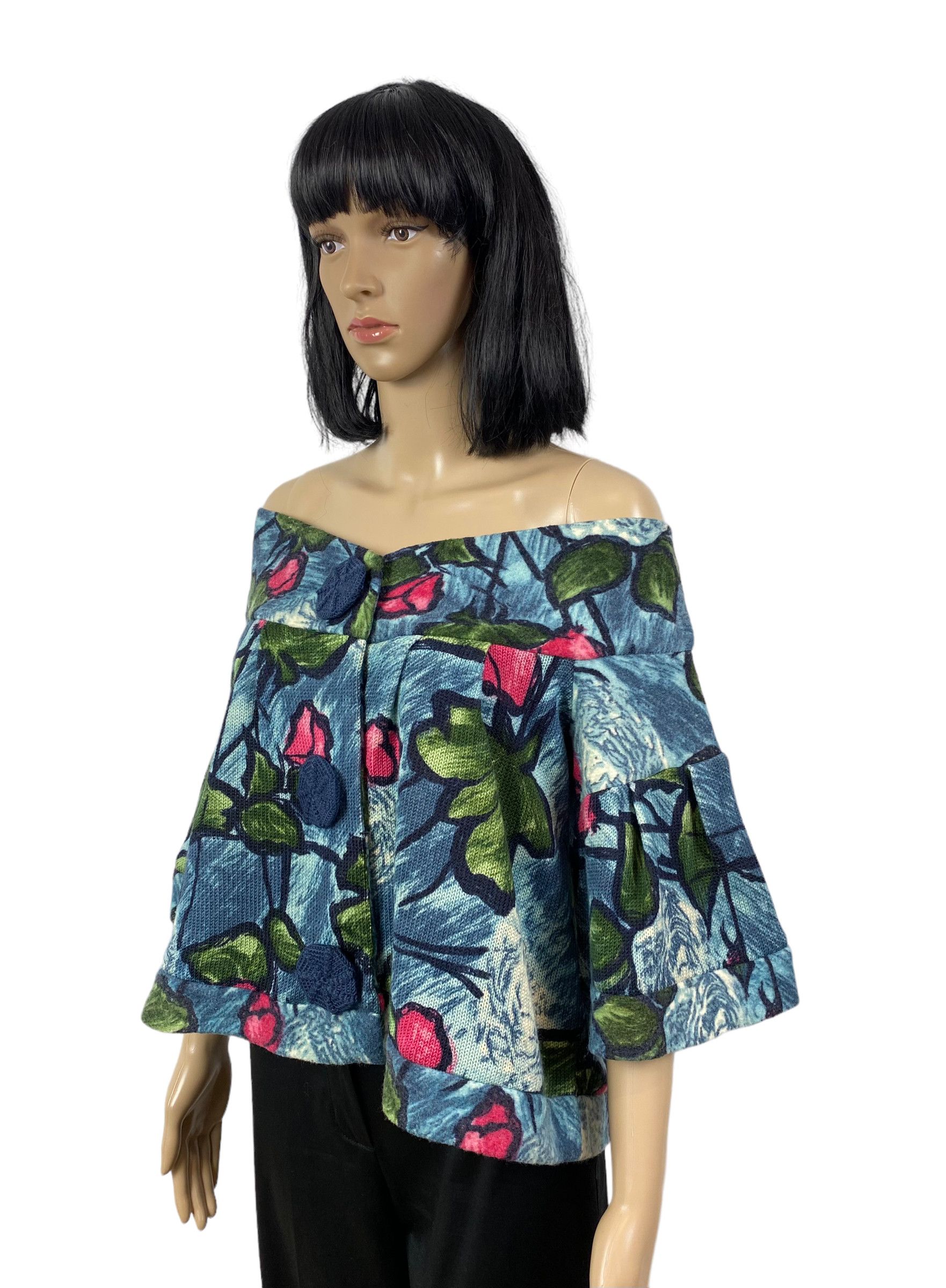 Kenzo kenzo off shoulder wool flower printed jacket size M Size M / US 6-8 / IT 42-44 - 5 Thumbnail