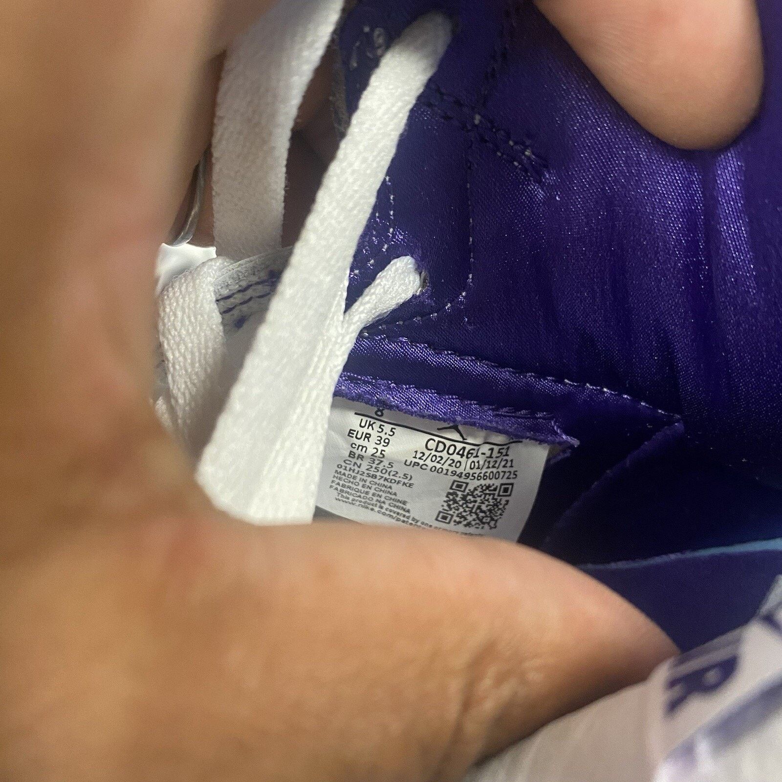 Jordan Brand Size 8 - Womans Air Jordan 1 OG High Court Purple CD0461-151 Size US 8 / IT 38 - 6 Thumbnail