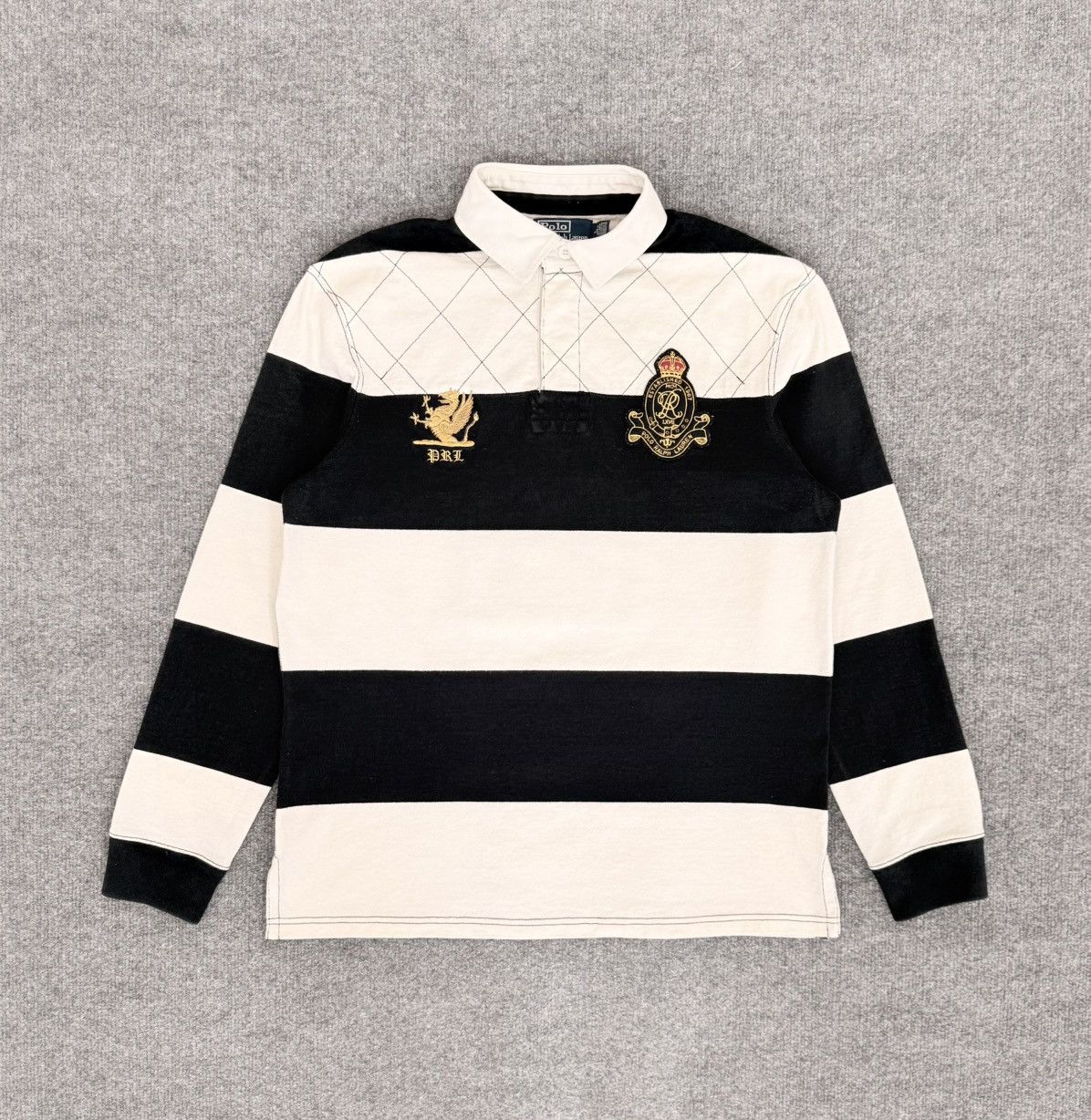 Polo Ralph Lauren Vintage Polo Ralph Lauren PRLC Rugby Shirt Crest Size US L / EU 52-54 / 3 - 1 Thumbnail