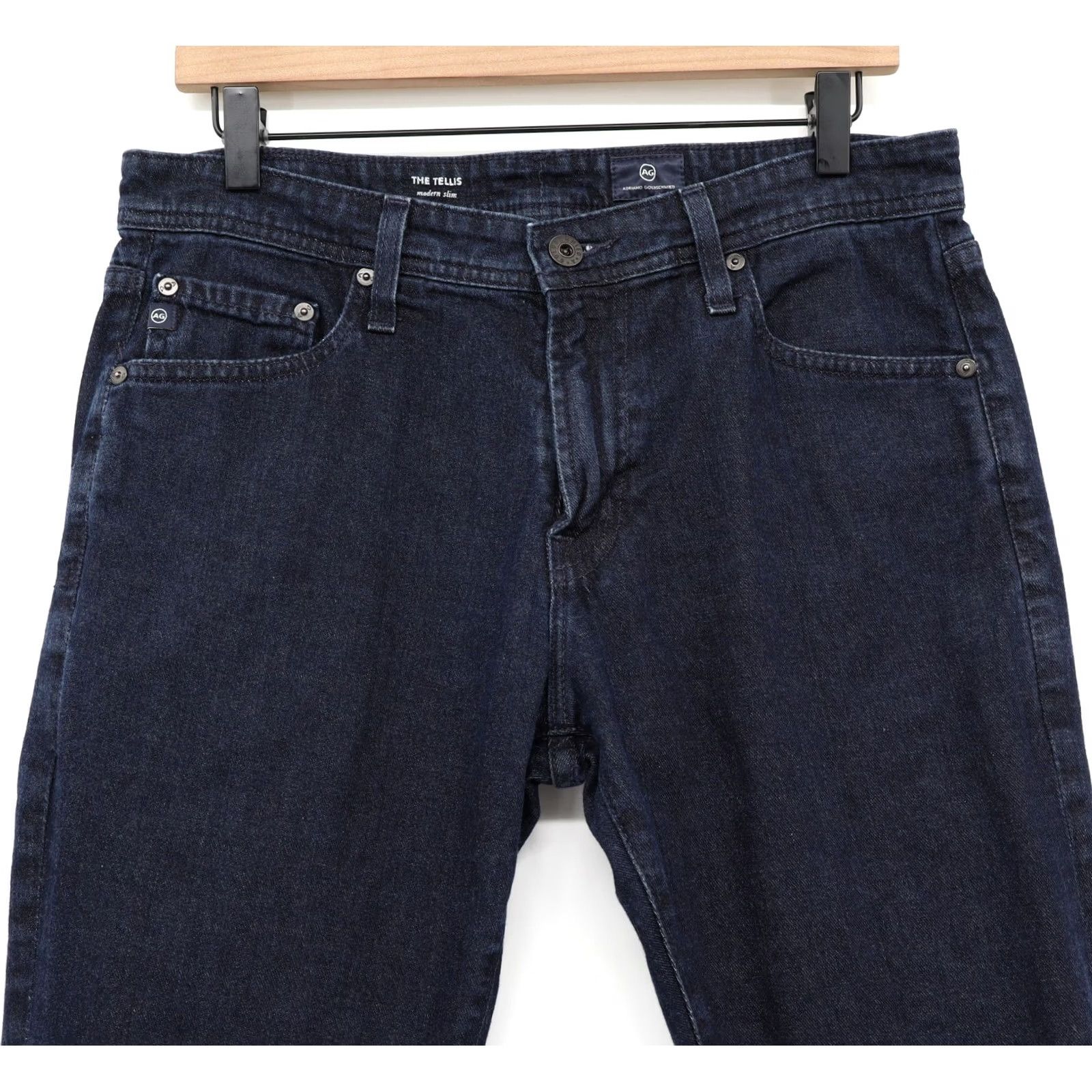 Vintage AG Adriano Goldschmied The Tellis Jeans Men's Blue 32x31 Denim Bootcut 5-Pocket Regular Medium Wash Stretch Cotton Elastane" Size US 32 / EU 48 - 3 Thumbnail