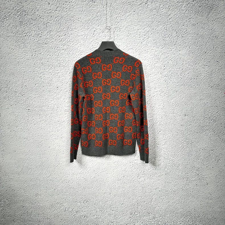 Gucci GucciGray orange double G full-print wool cardigan knitwear Size US S / EU 44-46 / 1 - 2 Thumbnail