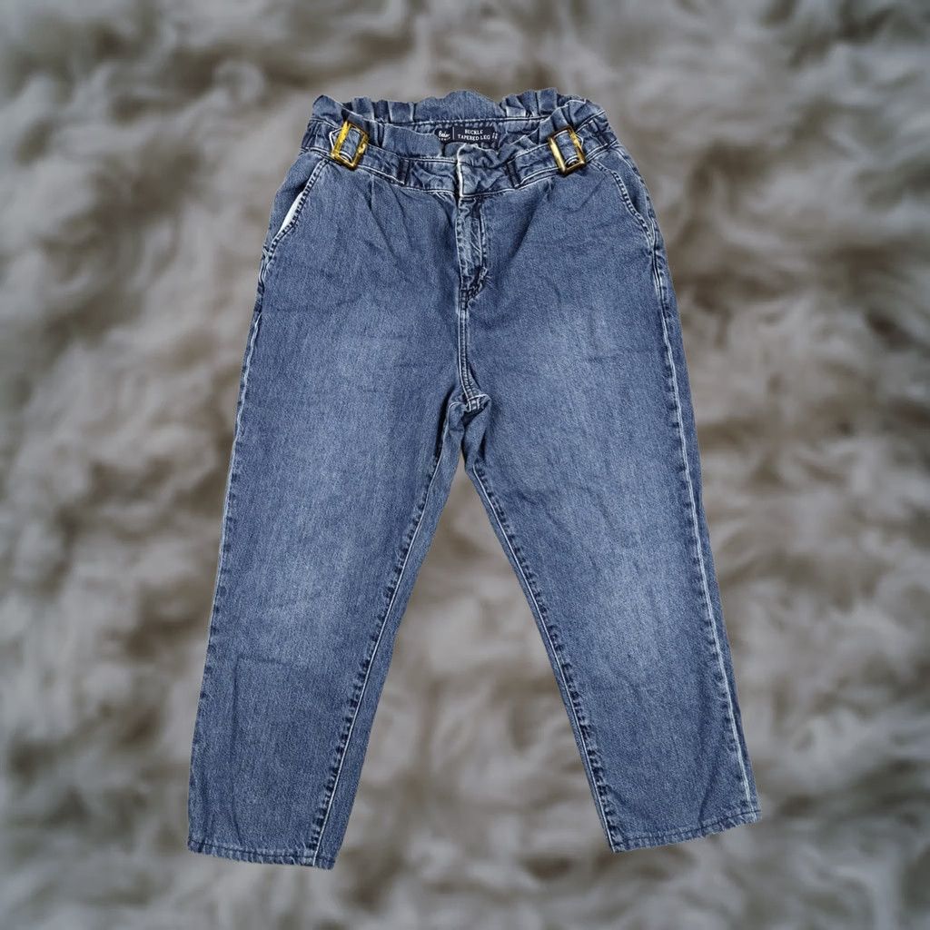 Boden Boden Buckle Tapered Leg Jeans Womens 12 Blue High Rise Adjustable Waist Denim Pants Size 34" / US 12 / IT 48 - 1 Thumbnail