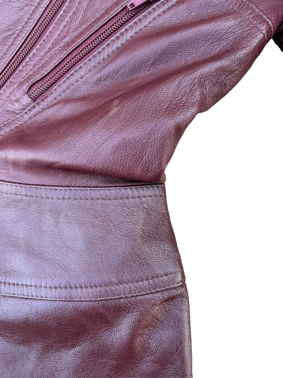 Vintage Vintage Unknown Fade Patina Leather Zipper Biker Dress Size XS / US 0-2 / IT 36-38 - 11 Thumbnail