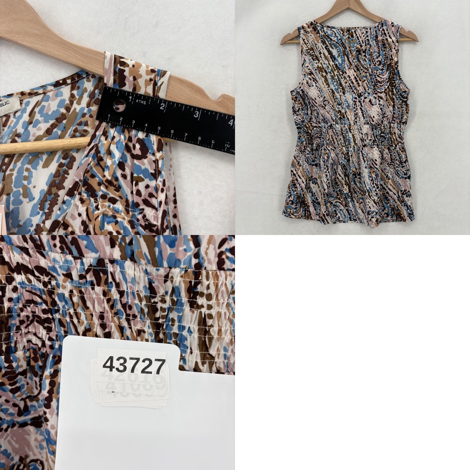 Banana Republic VINTAGE Banana Republic Shirt Womens Extra Small Petite Abstract Print Sleeveless Top Size XS / US 0-2 / IT 36-38 - 8 Thumbnail