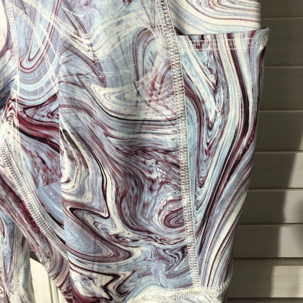 Other Sports compression leggings swirl blue wine High waist Sz M Size 24" / US 00 / IT 34 - 5 Thumbnail