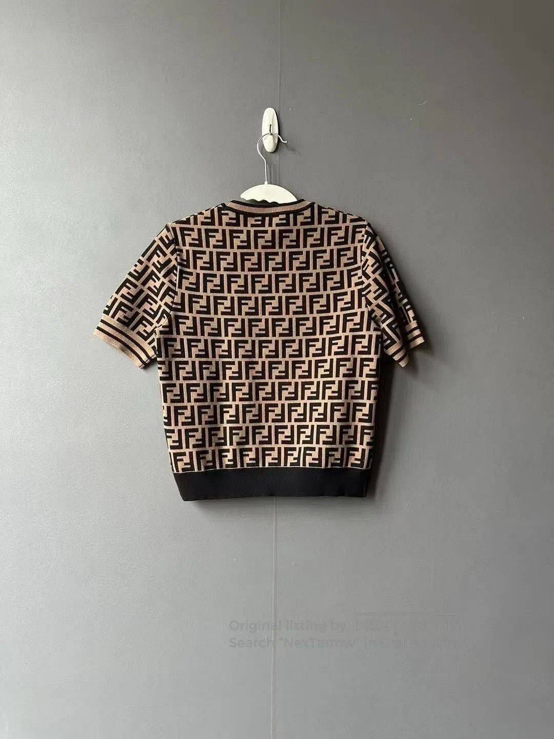 Fendi FENDI Brown All-Over Print Knit Short Sleeve T-Shirt| Size XS / US 0-2 / IT 36-38 - 2 Thumbnail