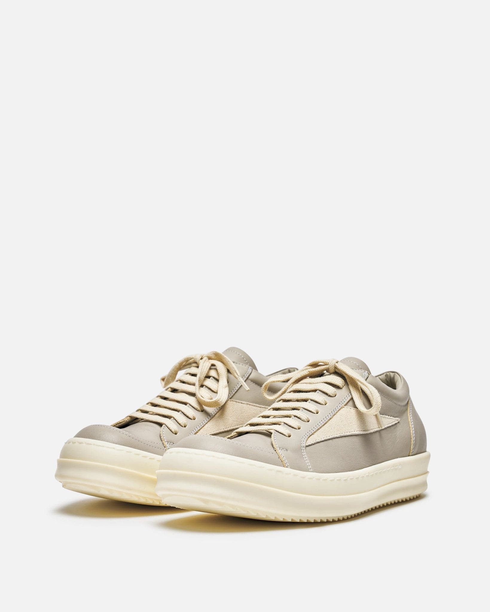 Rick Owens *NEW* LEATHER VINTAGE SNEAKERS VANS LIGHT GRAY PEARL Size US 11 / EU 44 - 11 Thumbnail