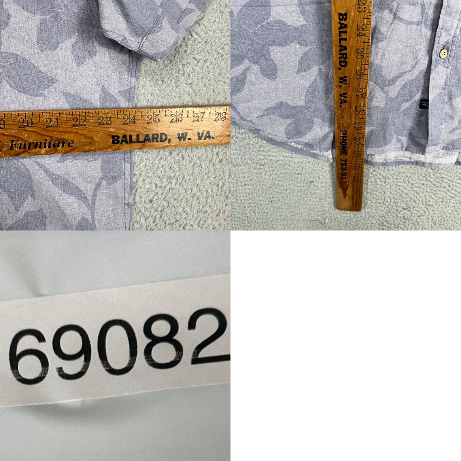 Rails VINTAGE? Rails Carson Linen Blend Hawaiian Shirt Mens 2XL Blue Garden Sands Orchid NEW Size US XXL / EU 58 / 5 - 8 Thumbnail
