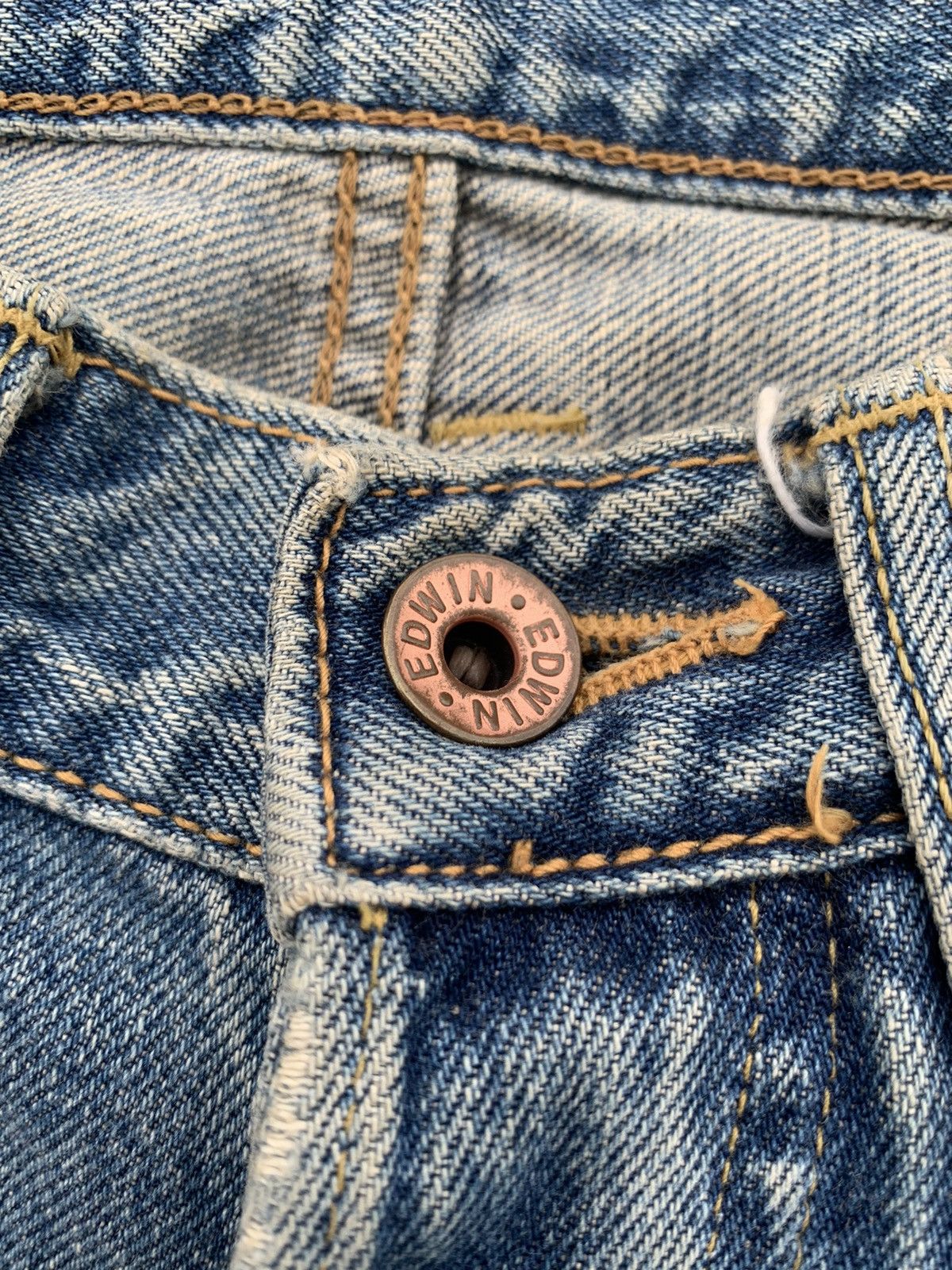 Kapital VINTAGE EDWIN 505X SELVEDGE BUTTON FLY DISTRESSED DENIM Size US 27 - 16 Thumbnail