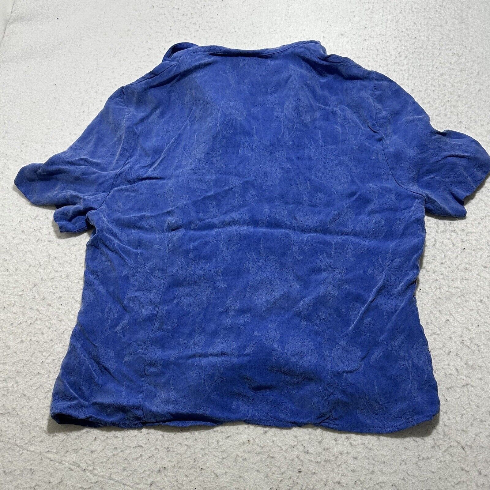 Liz Claiborne Liz Claiborne 14 Blue Button Front Short Sleeve Collared Top Size XL / US 12-14 / IT 48-50 - 11 Thumbnail