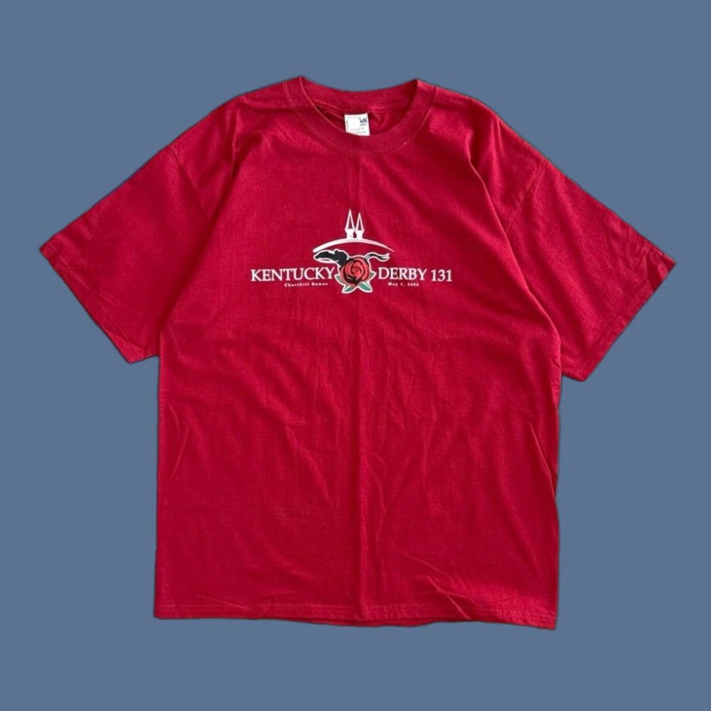 Gildan VINTAGE Kentucky Derby Churchill Downs 2005 T-Shirt XL Red Gildan Men Racing Horses Y2K Size US XL / EU 56 / 4 - 1 Thumbnail