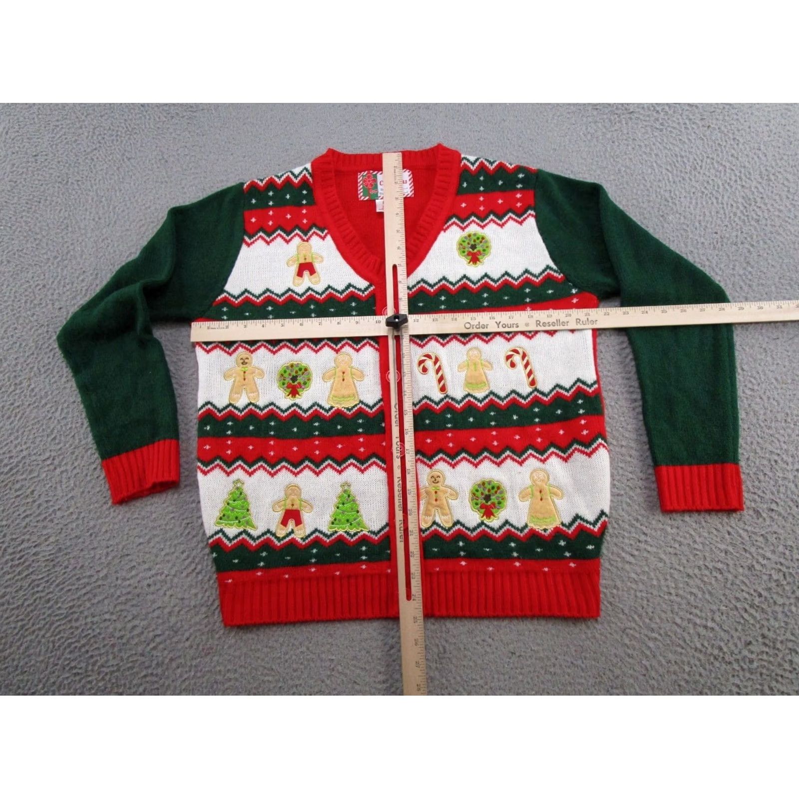 Vintage Merry Christmas Ugly Party Sweater Womens Size M Knit Pullover V Neck Holiday Size M / US 6-8 / IT 42-44 - 3 Thumbnail