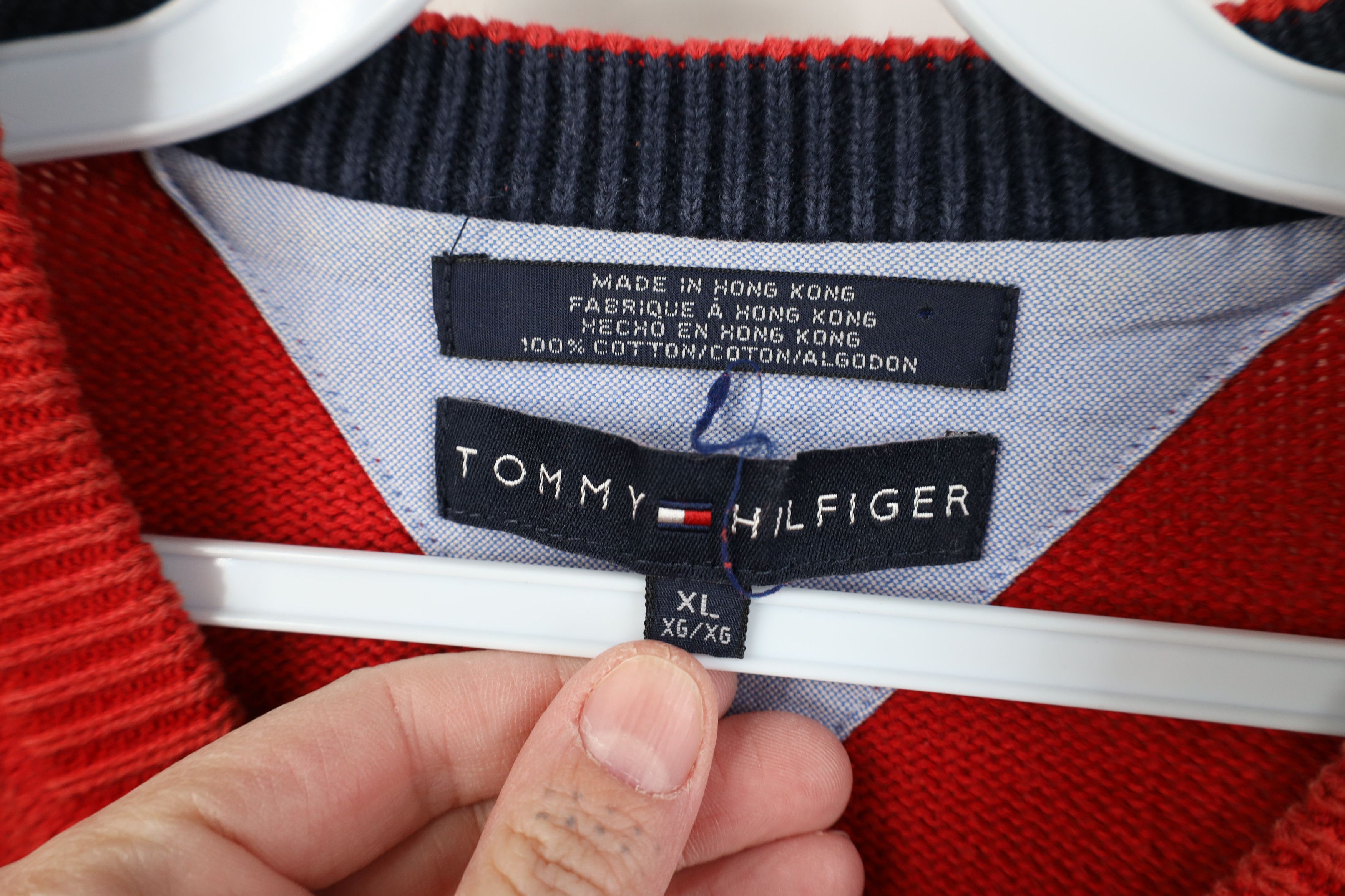 Tommy Hilfiger Vintage 90s Y2K Tommy Hilfiger Cotton Ribbed Knit Sweater Size US XL / EU 56 / 4 - 9 Thumbnail